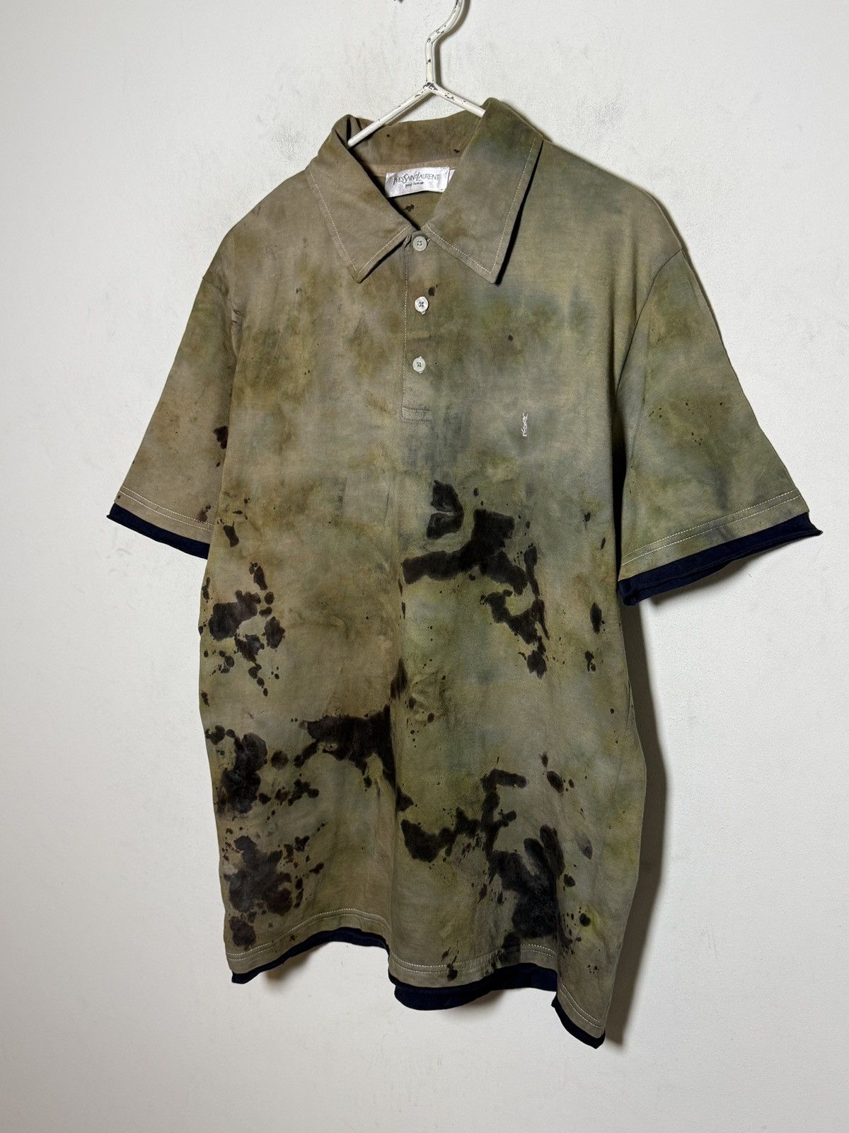 Yves Saint Laurent Vintage Yves Saint Laurent polo shirt overdyed 1of1 Size US M / EU 48-50 / 2 - 2 Thumbnail