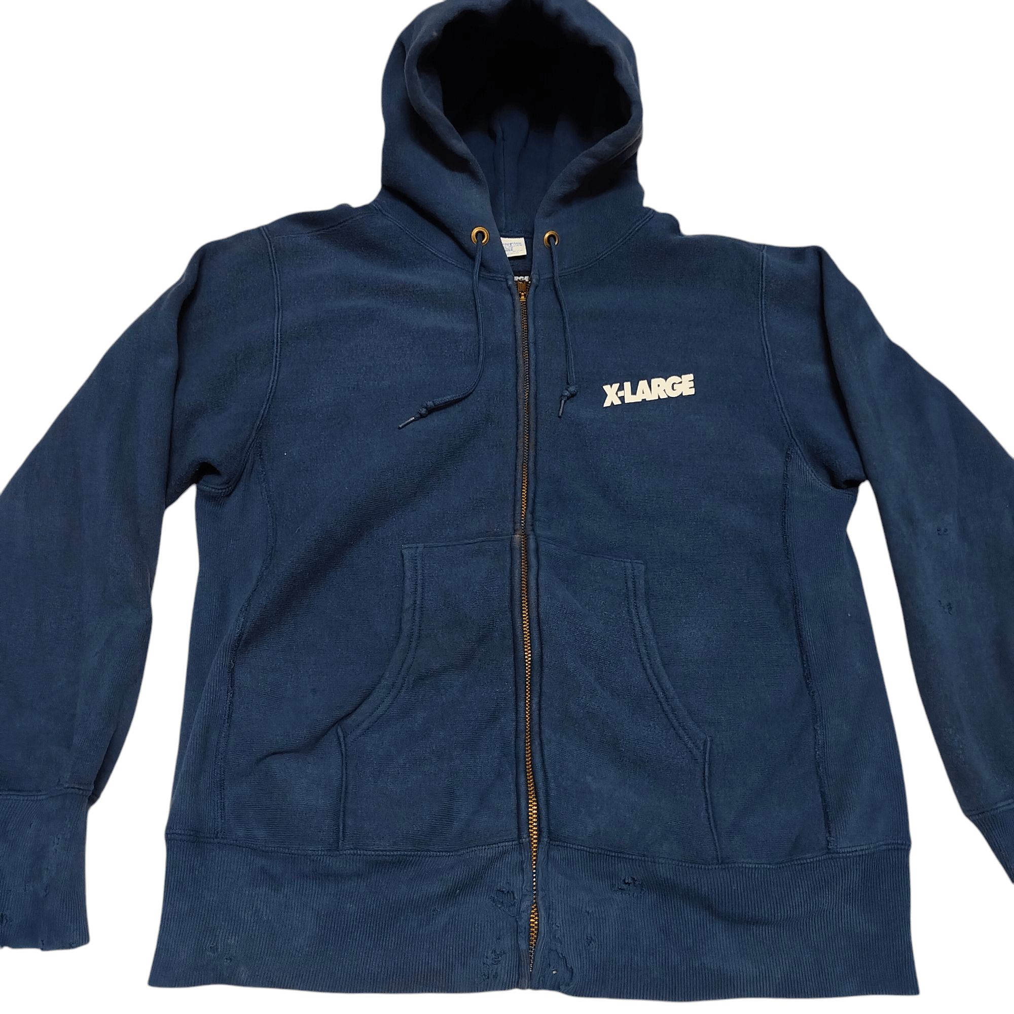 Champion × X-LARGE 90s X LARGE X CHAMPION Distressed Hoodie Size US L / EU 52-54 / 3 - 3 Thumbnail