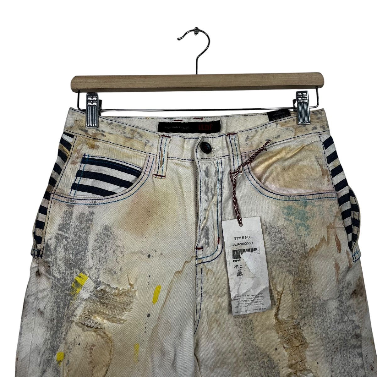 Seditionaries Vintage ILDE Distressed Motive Short Denim Jeans Size 28" / US 6 / IT 42 - 2 Thumbnail
