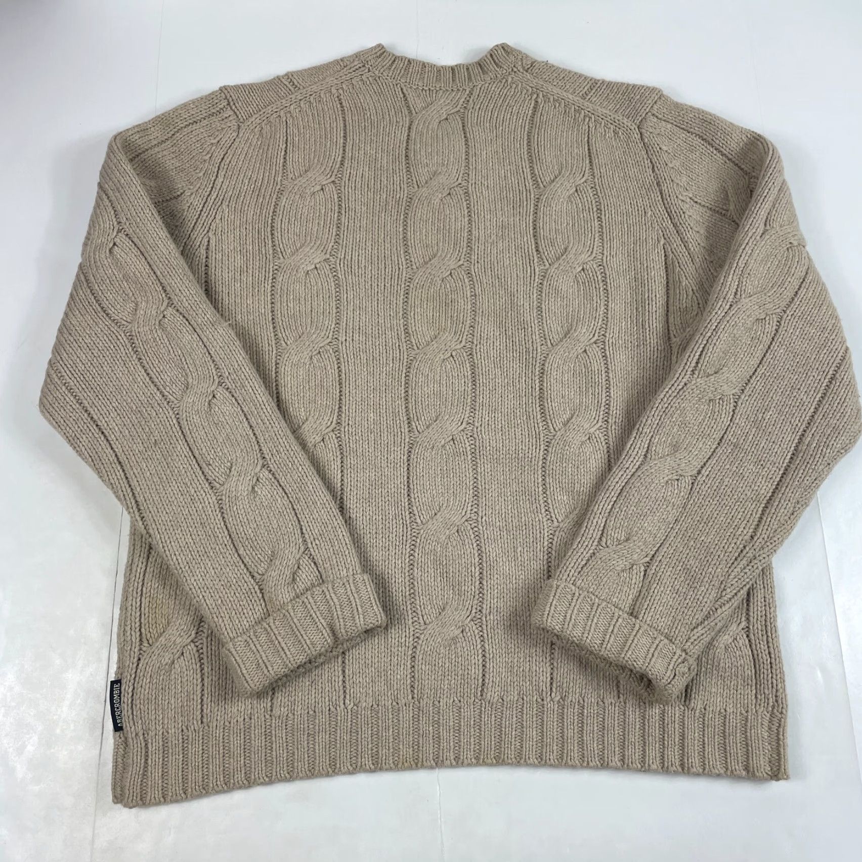 Abercrombie & Fitch VINTAGE Abercrombie & Fitch Sweater Women XL Beige Wool Long Sleeve Knit Pullover Crew Neck Size XL / US 12-14 / IT 48-50 - 7 Thumbnail