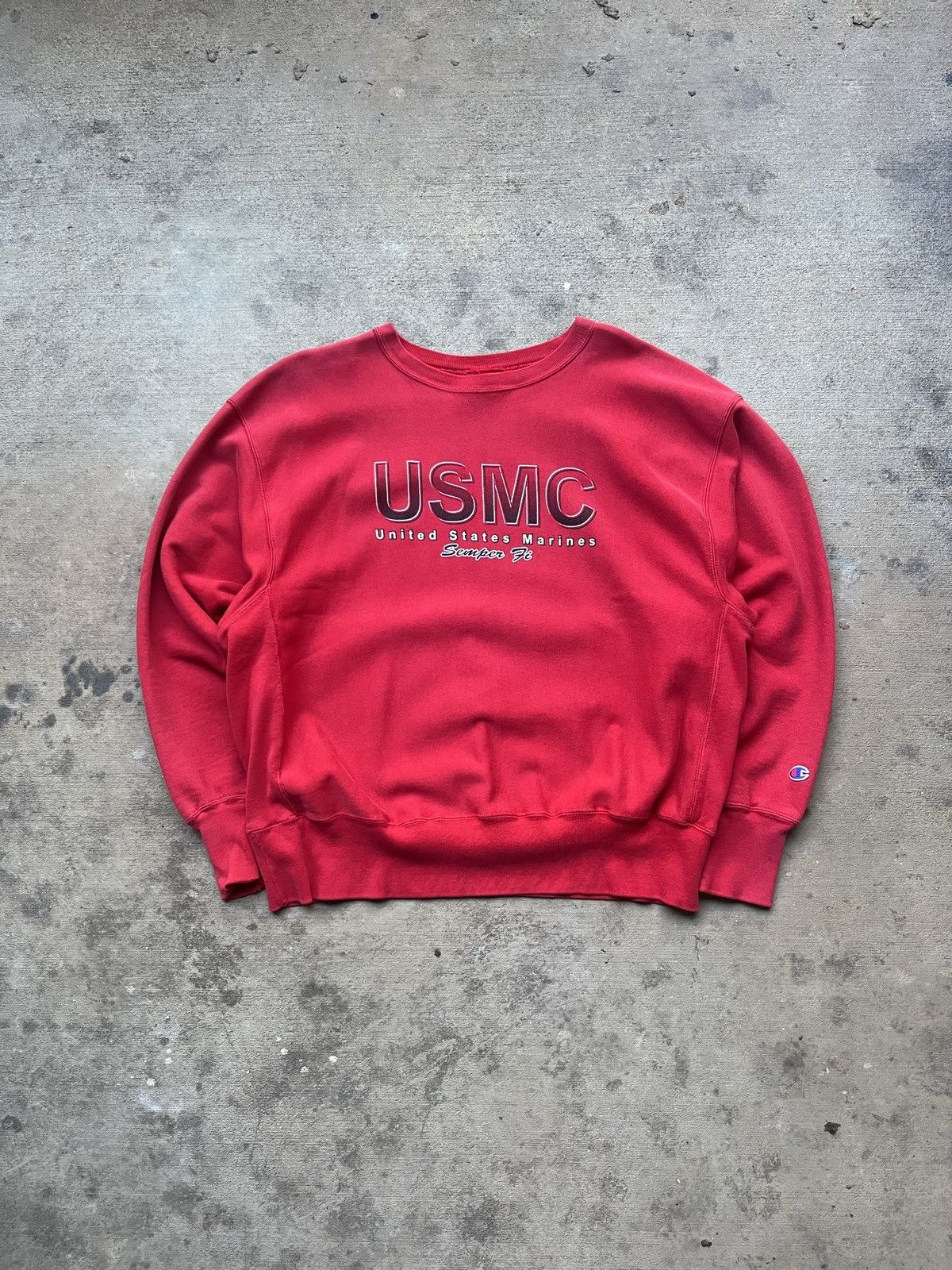 Champion Vintage 90s USMC Semper Fi Champion Reverse Weave Sweatshirt Size US XL / EU 56 / 4 - 1 Thumbnail