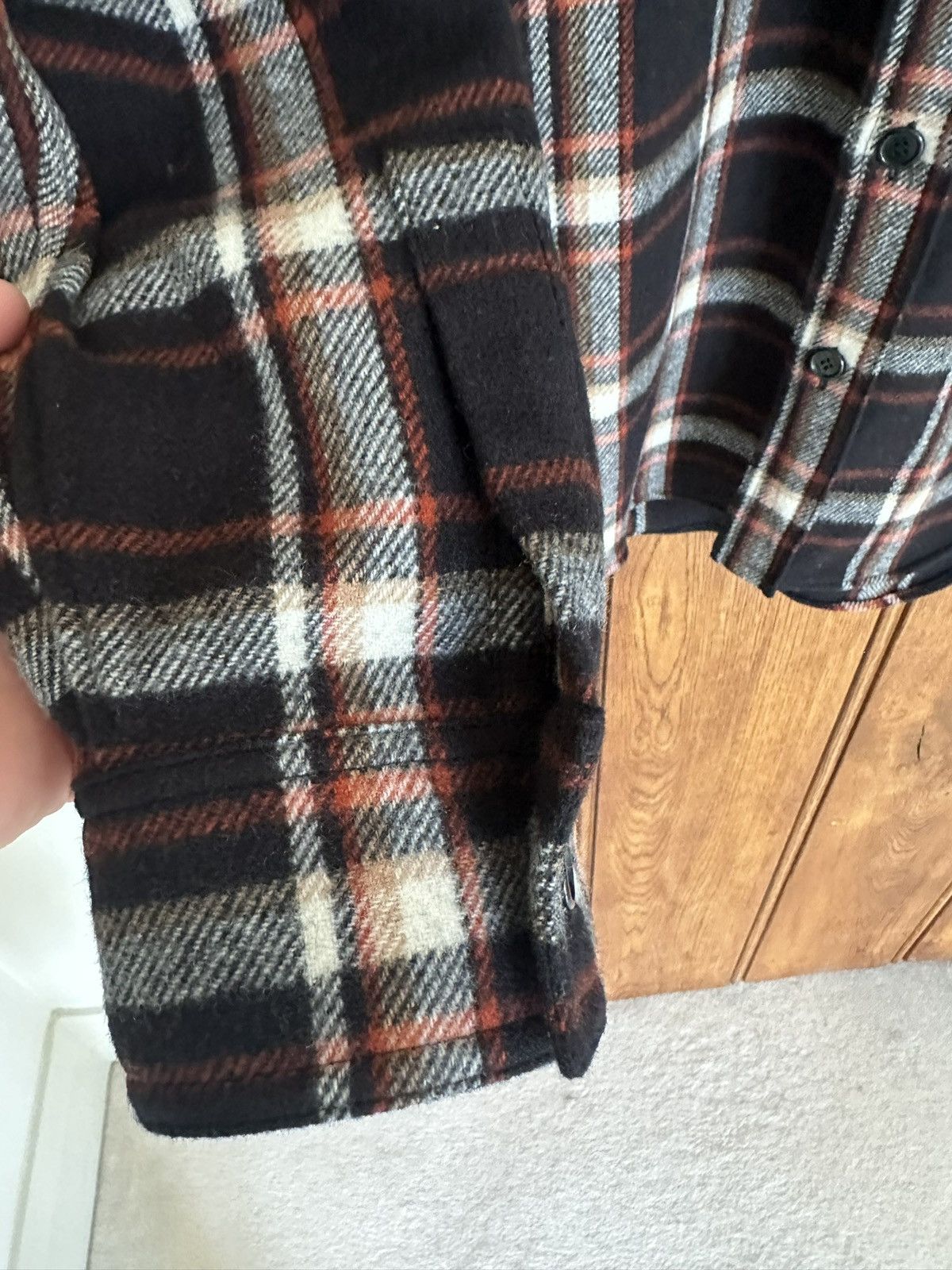 Celine × Hedi Slimane Celine black red white flannel shirt jacket 39 like new Hedi Size US L / EU 52-54 / 3 - 16 Thumbnail