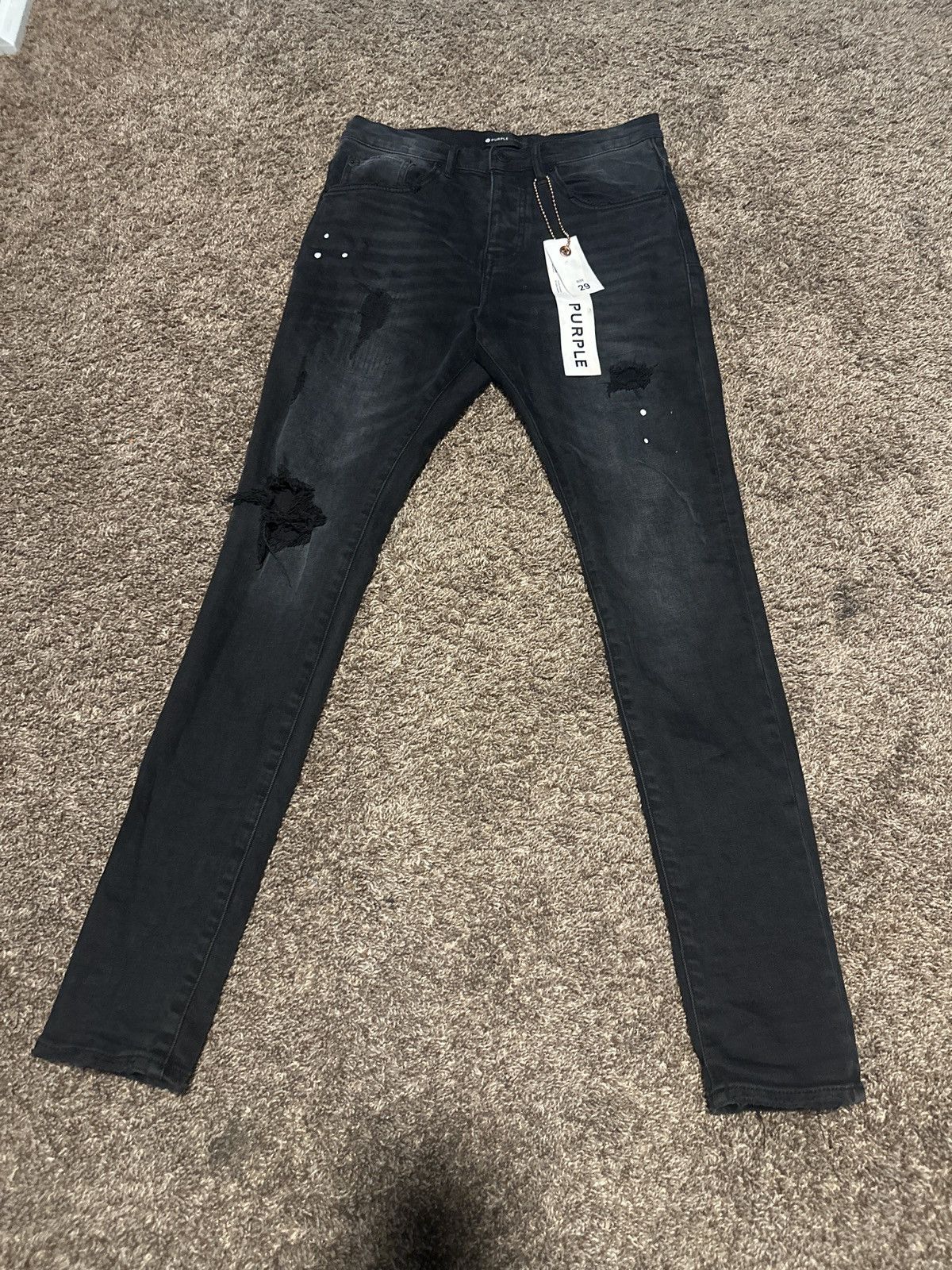 Purple Brand PURPLE BRAND P002 Over Spray Slim-Fit Jeans Size US 29 - 1 Thumbnail