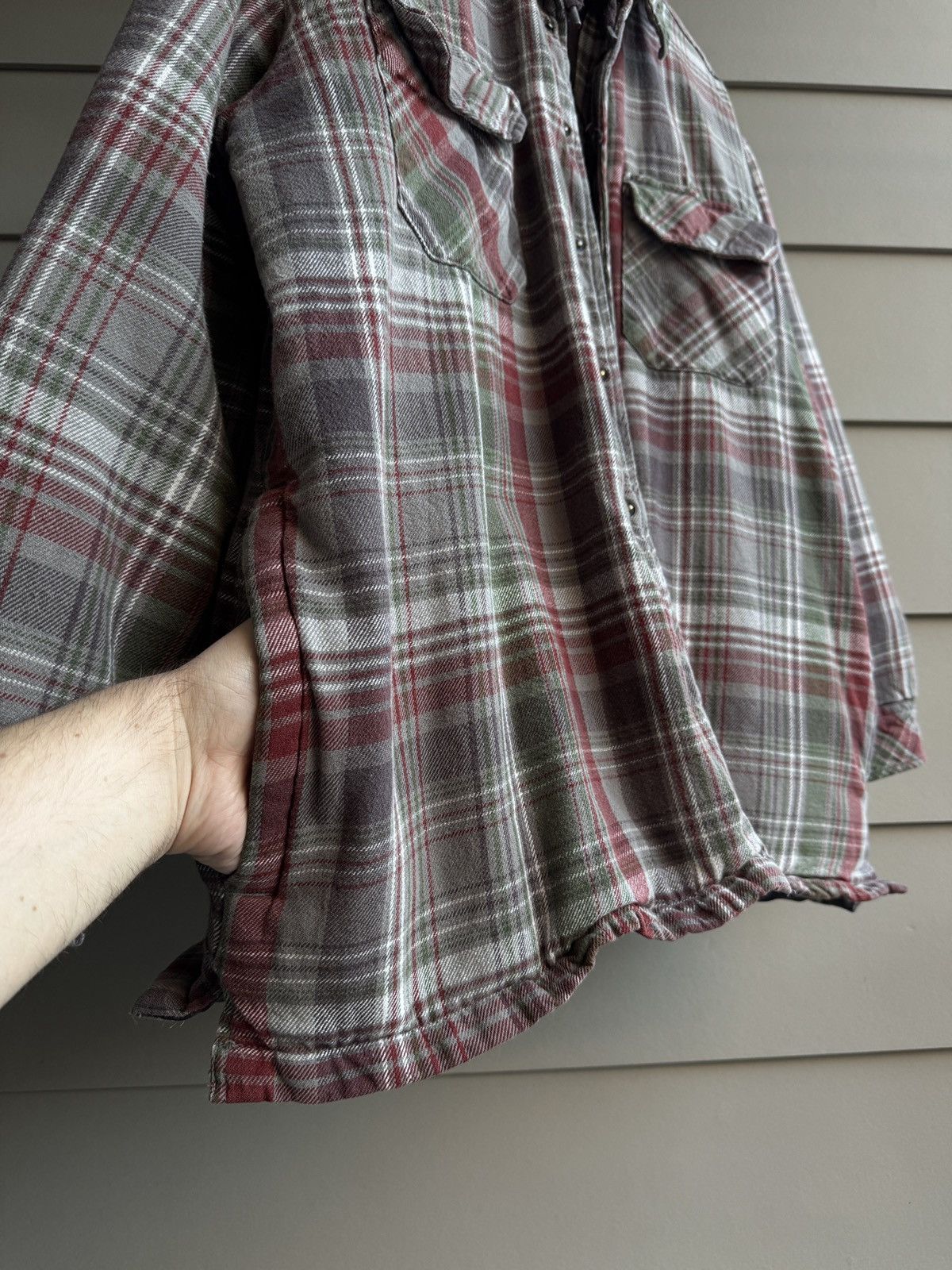 Japanese Brand Grunge Flannel Hooded Jacket Zipped Shirt Quilted Lined XXL Size US XXL / EU 58 / 5 - 4 Thumbnail