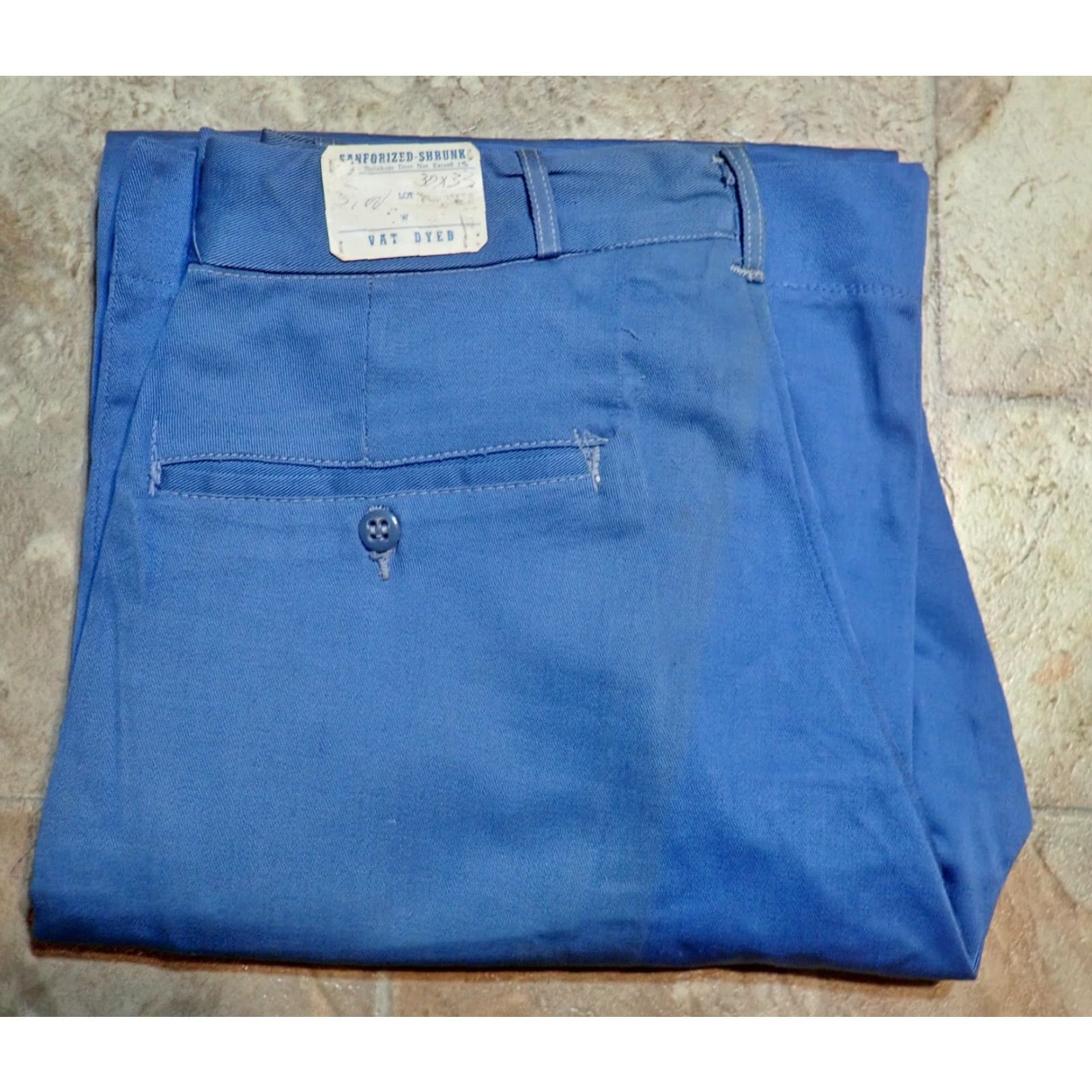 Vintage VINTAGE Deadstock NOS Cone Fabrics Cotton Pants 29x31 30x33 Button Fly Sanforized 50s Blue Denim Size US 30 / EU 46 - 2 Thumbnail