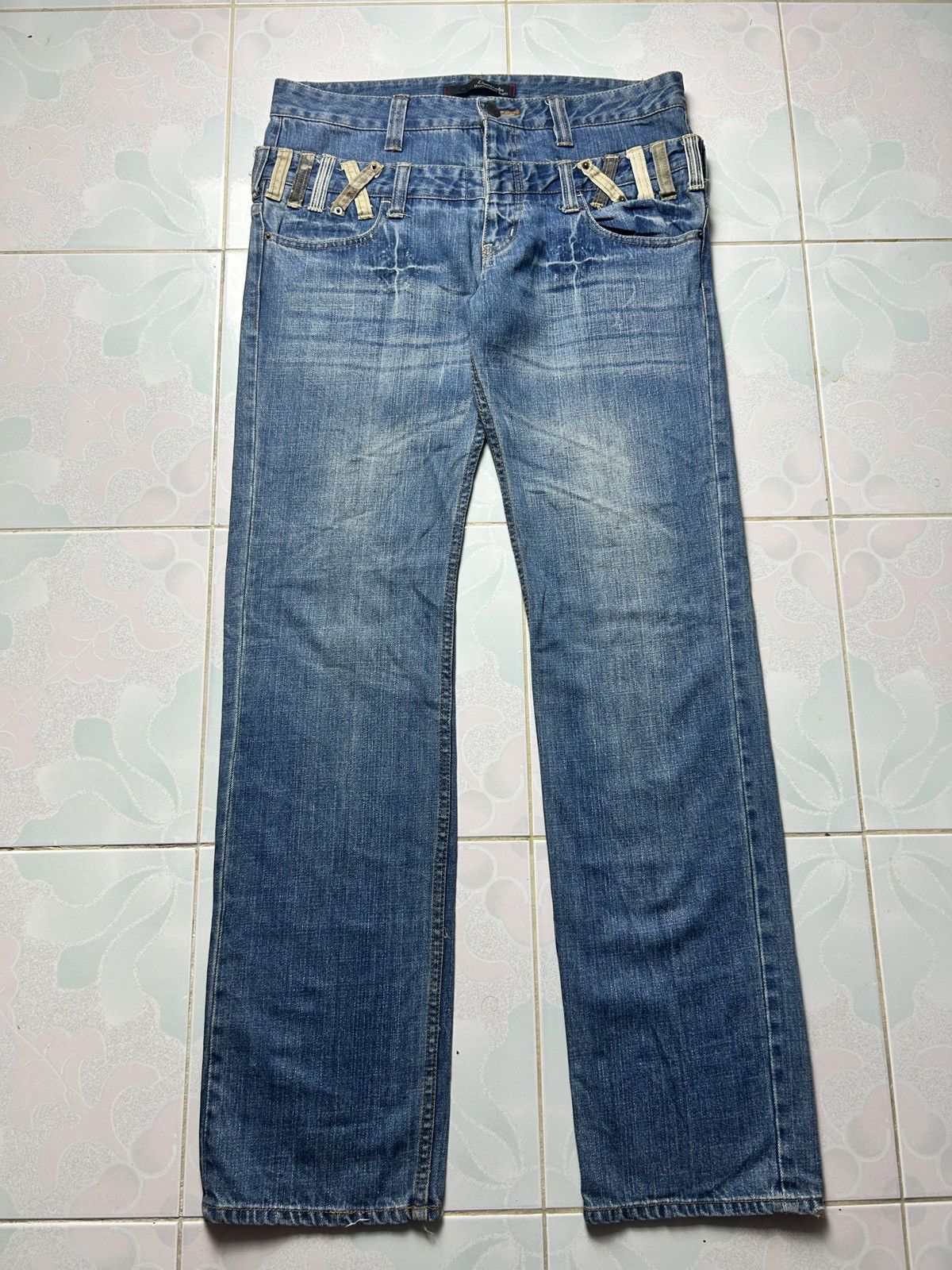 Beauty Beast × Japanese Brand Vintage Double Waist Dominate Handcrafted Japan Denim Jeans Size US 34 / EU 50 - 4 Thumbnail