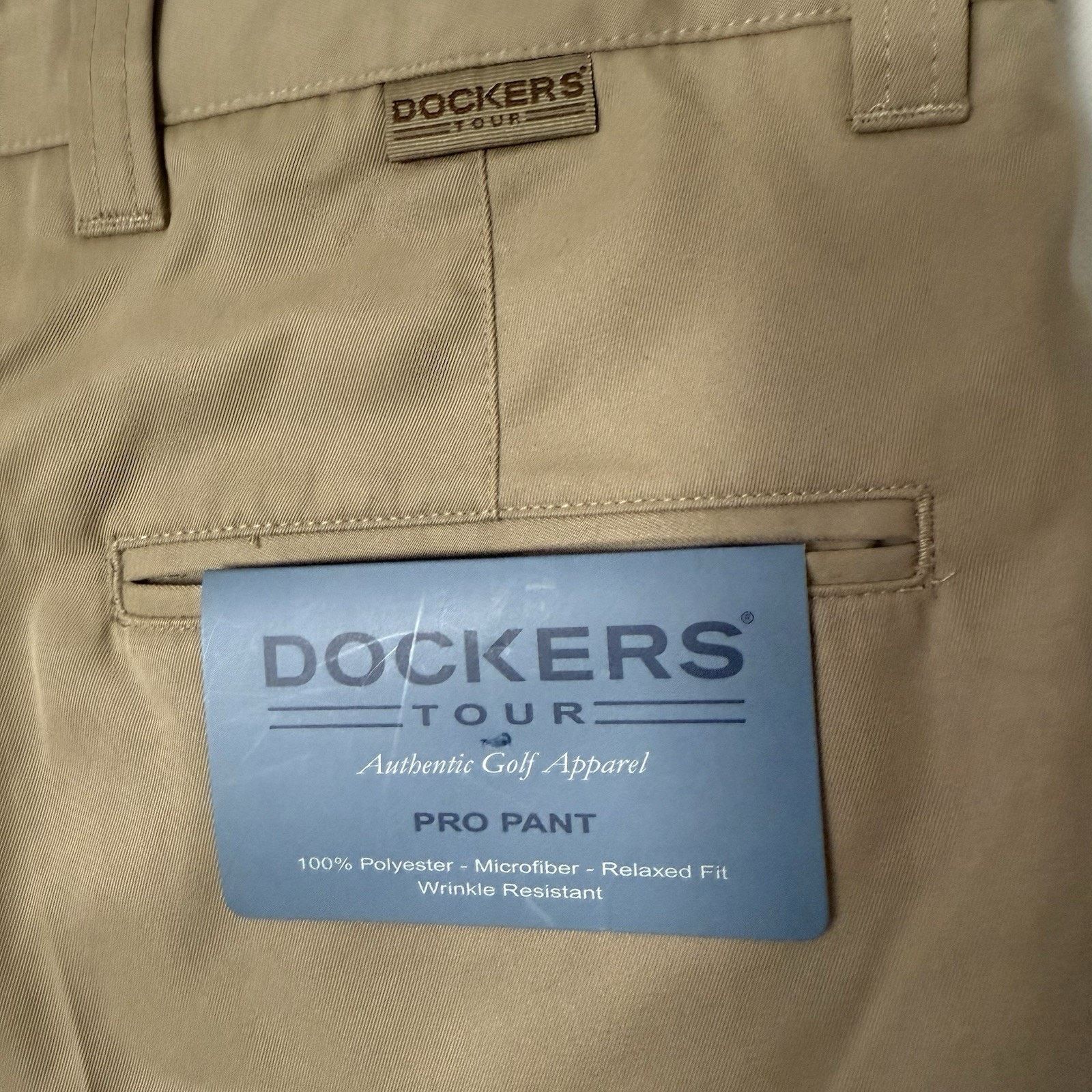 Dockers NWT Dockers Golf Tour Pants Mens 32x34 Khaki Pleated Chino Size US 32 / EU 48 - 4 Thumbnail