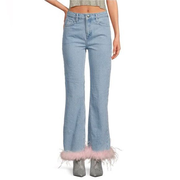 Gianni Bini light blue jeans with pink detail size 29