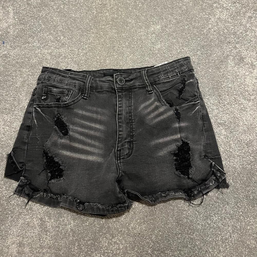 Designer Kancan black distressed short Size 28" / US 6 / IT 42 - 1 Thumbnail