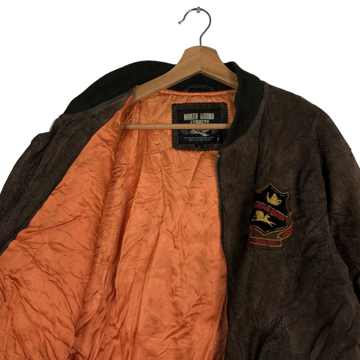 Vintage 🔥90’s Vintage Bomber Leather Jacket North Bound Big Logo Size US L / EU 52-54 / 3 - 9 Thumbnail