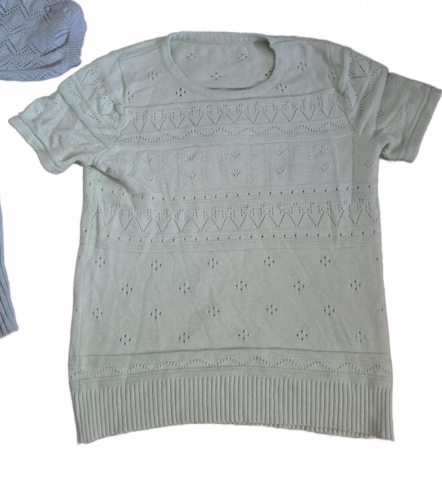 Unknown London Vintage Style Green & Light Blue Knit Sweaters Small Size S Size S / US 4 / IT 40 - 3 Thumbnail
