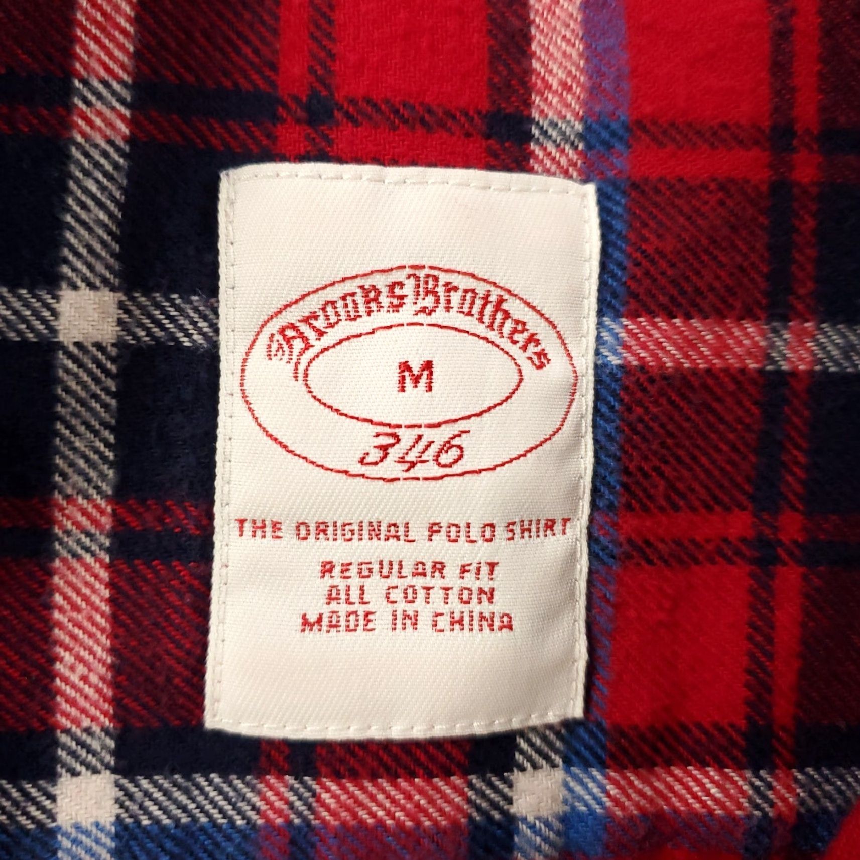 Brooks Brothers VINTAGE Brooks Brothers 346 Button-Up Shirt Mens Medium Plaid Flannel Cotton Red/Blue Outdoor Casual Workwear Mens Regular Size US M / EU 48-50 / 2 - 4 Thumbnail