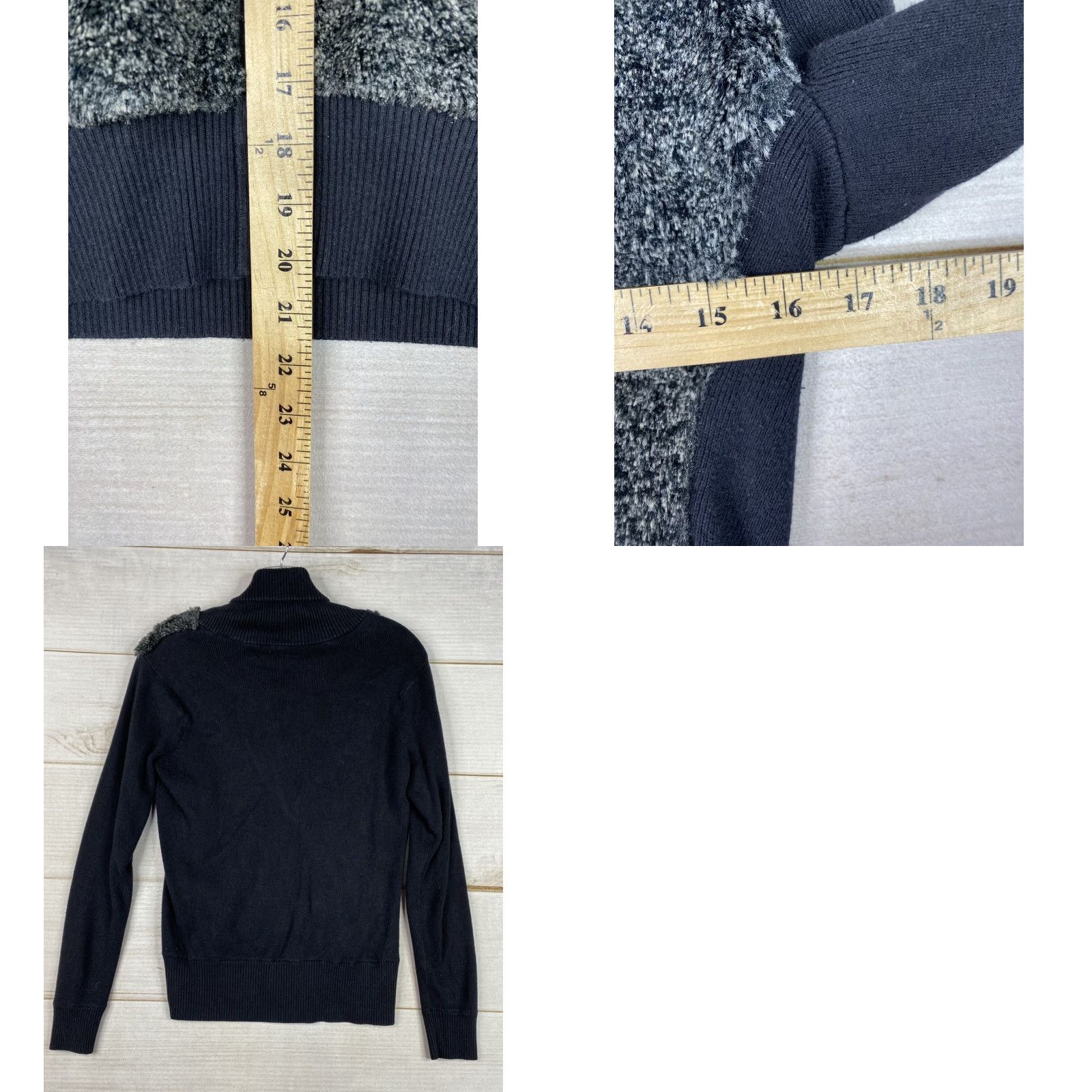 Vintage VINTAGE EP Pro Sweater Womens Sz S Black Faux Fur Full Zip Long Sleeve Golf Cardigan Size S / US 4 / IT 40 - 8 Thumbnail