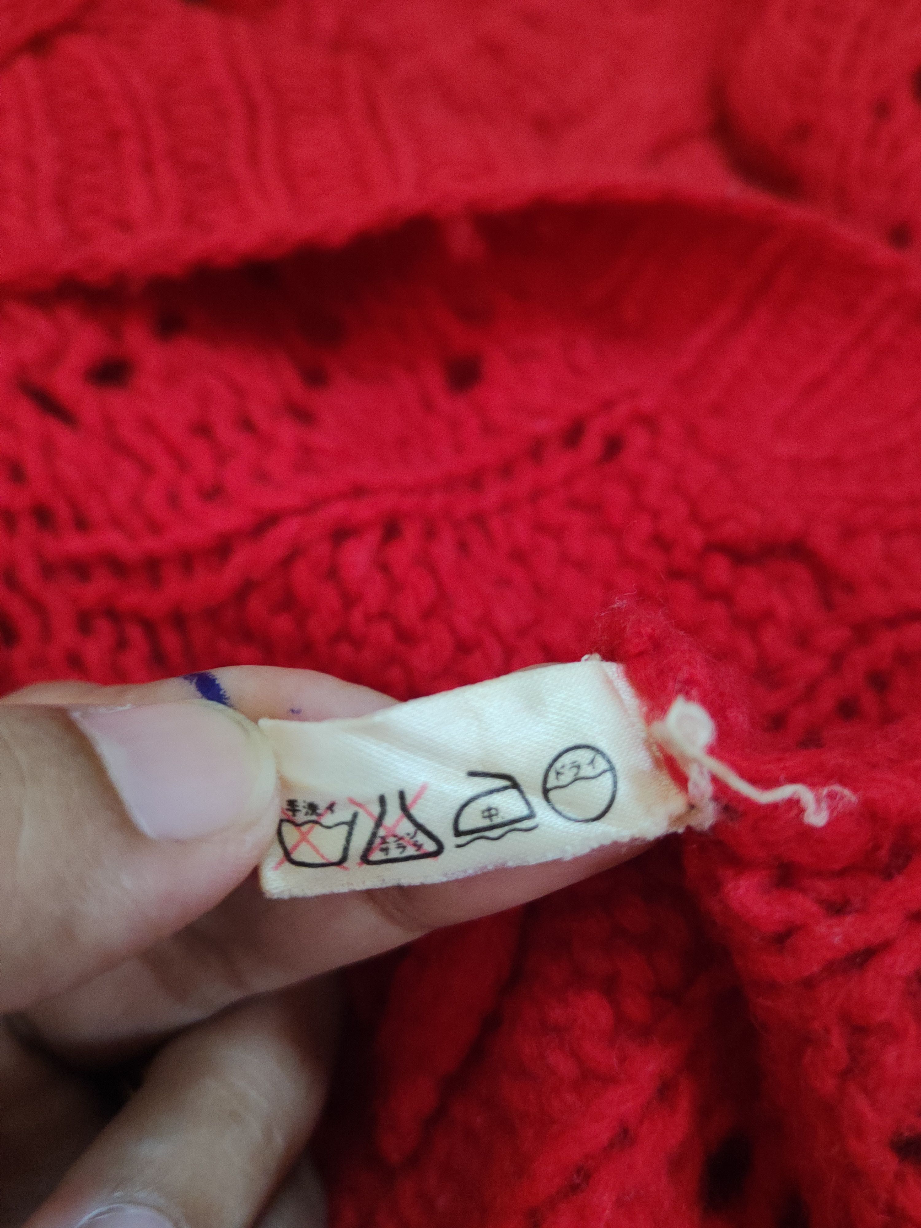 Aran Isles Knitwear × Japanese Brand Cest Mon Amie Red Knitwear Cardigan #W1656 Size M / US 6-8 / IT 42-44 - 10 Thumbnail