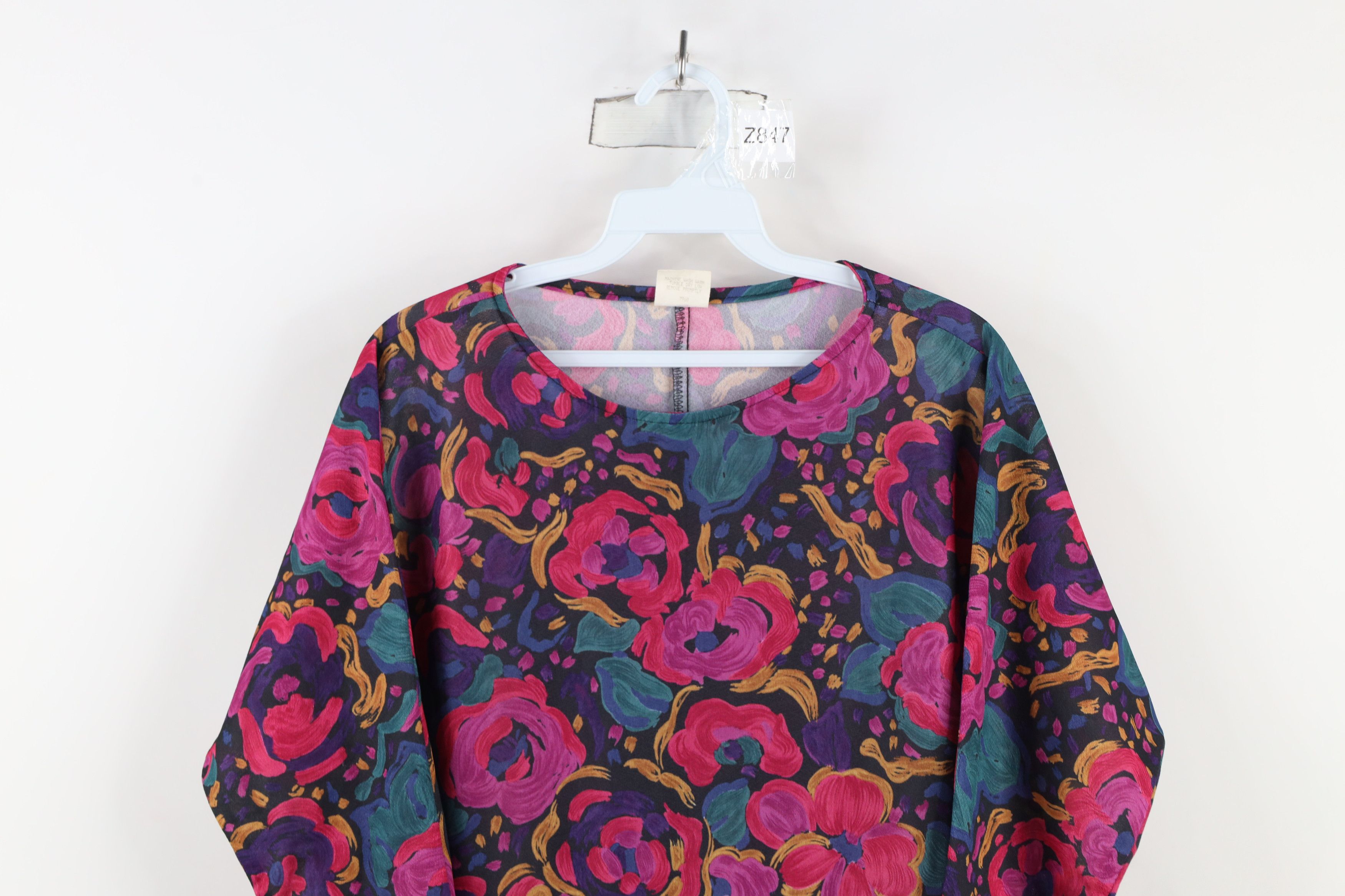 Vintage Vintage 90s Streetwear Floral Knit Long Sleeve Dress USA Size XL / US 12-14 / IT 48-50 - 2 Thumbnail