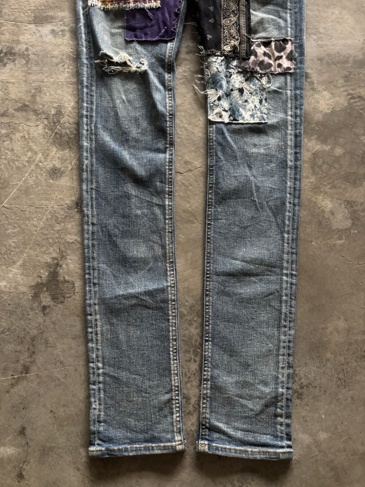 Japanese Brand KEEP SHOW LEGIT skinny slim japanese patchwork KAPITAL style Size US 31 - 12 Thumbnail