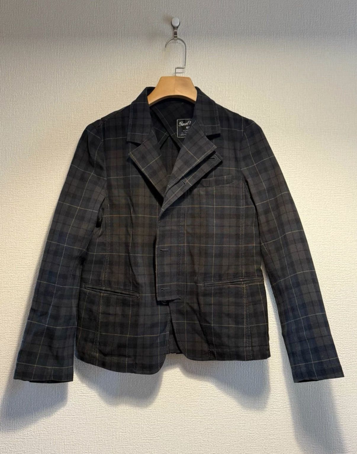 Final Home Final Home Dark Plaid Linen-Cotton Blazer K24 Size S / US 4 / IT 40 - 1 Thumbnail