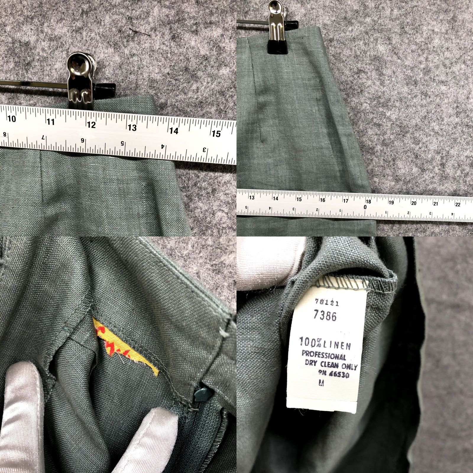 Vintage VINTAGE Pencil Skirt Size 27'' Waist 100% Linen Sage Green Career Formal Woman Skirt Knee Length Green Mens? Girls? Size 27" / US 4 / IT 40 - 8 Thumbnail