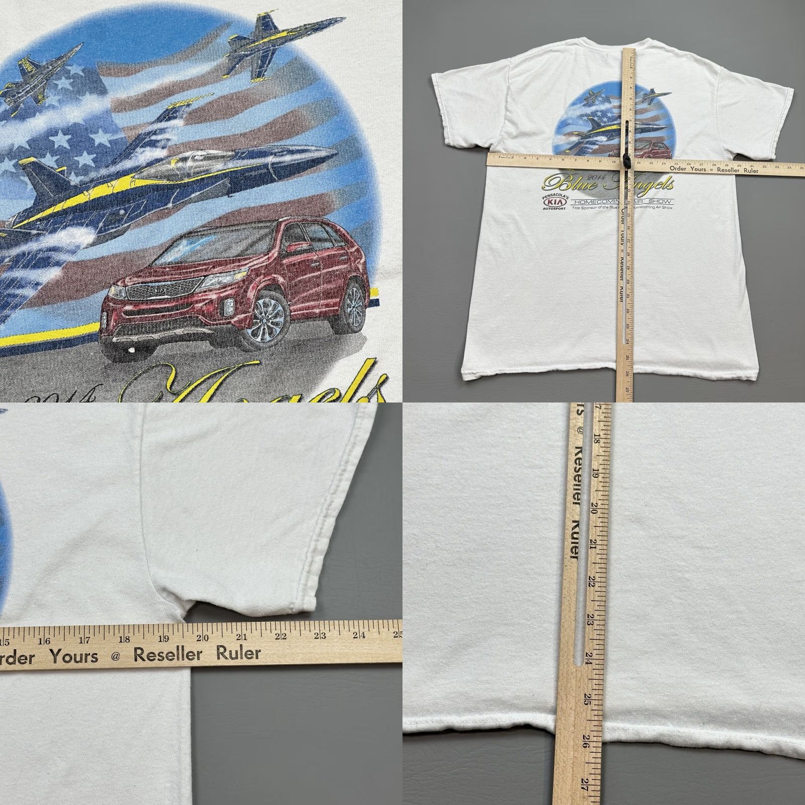 Gildan VINTAGE Blue Angels Homecoming Air Show Shirt Mens Medium White Pensacola Kia Sponsor Size US M / EU 48-50 / 2 - 8 Thumbnail