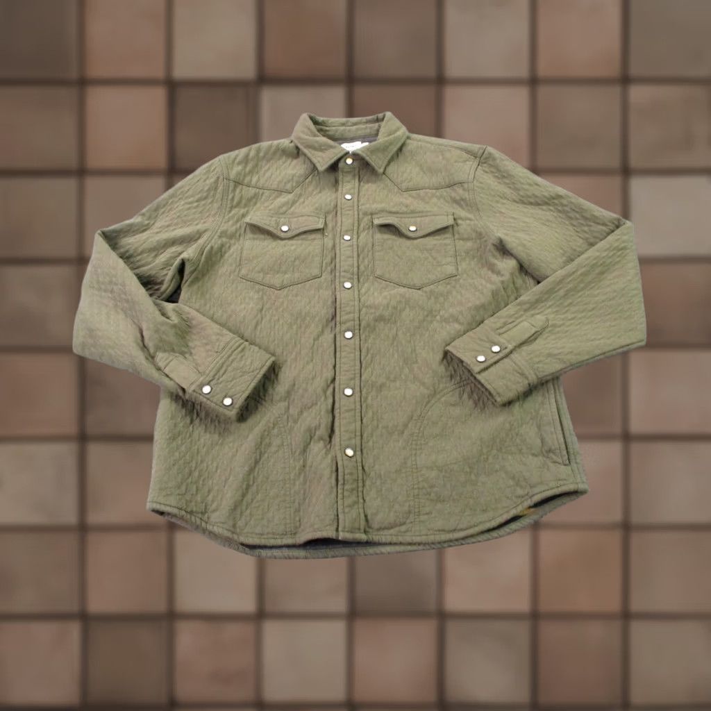 Vintage Flint & Tinder Shirt Mens L Green Cotton Flannel Button-Up Snap Western Casual Preppy Jacket Pattern: Solid Size US L / EU 52-54 / 3 - 1 Thumbnail