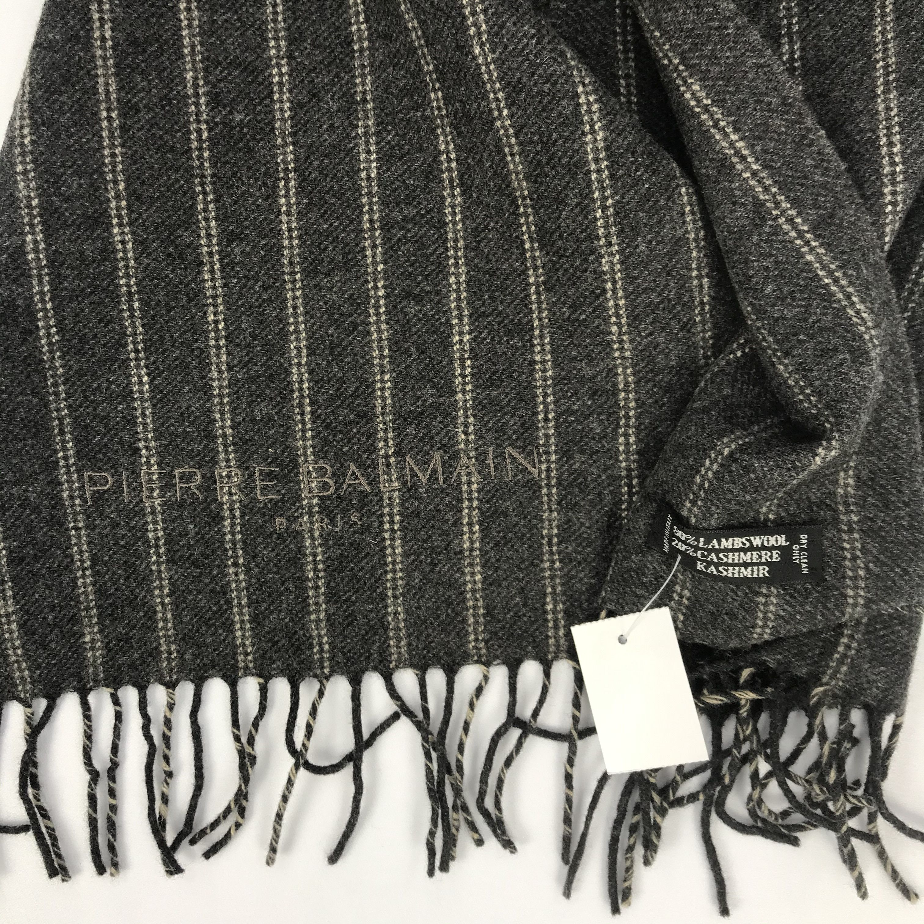 Vintage Pierre Balmain Scarf Wool Fringe Winter