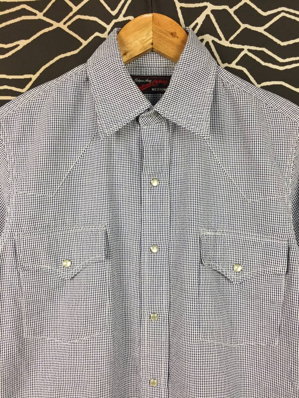 Japanese Brand Vtg Octopus Army Western Pearl Snap Gingham Plaid Shirt Size US M / EU 48-50 / 2 - 3 Thumbnail