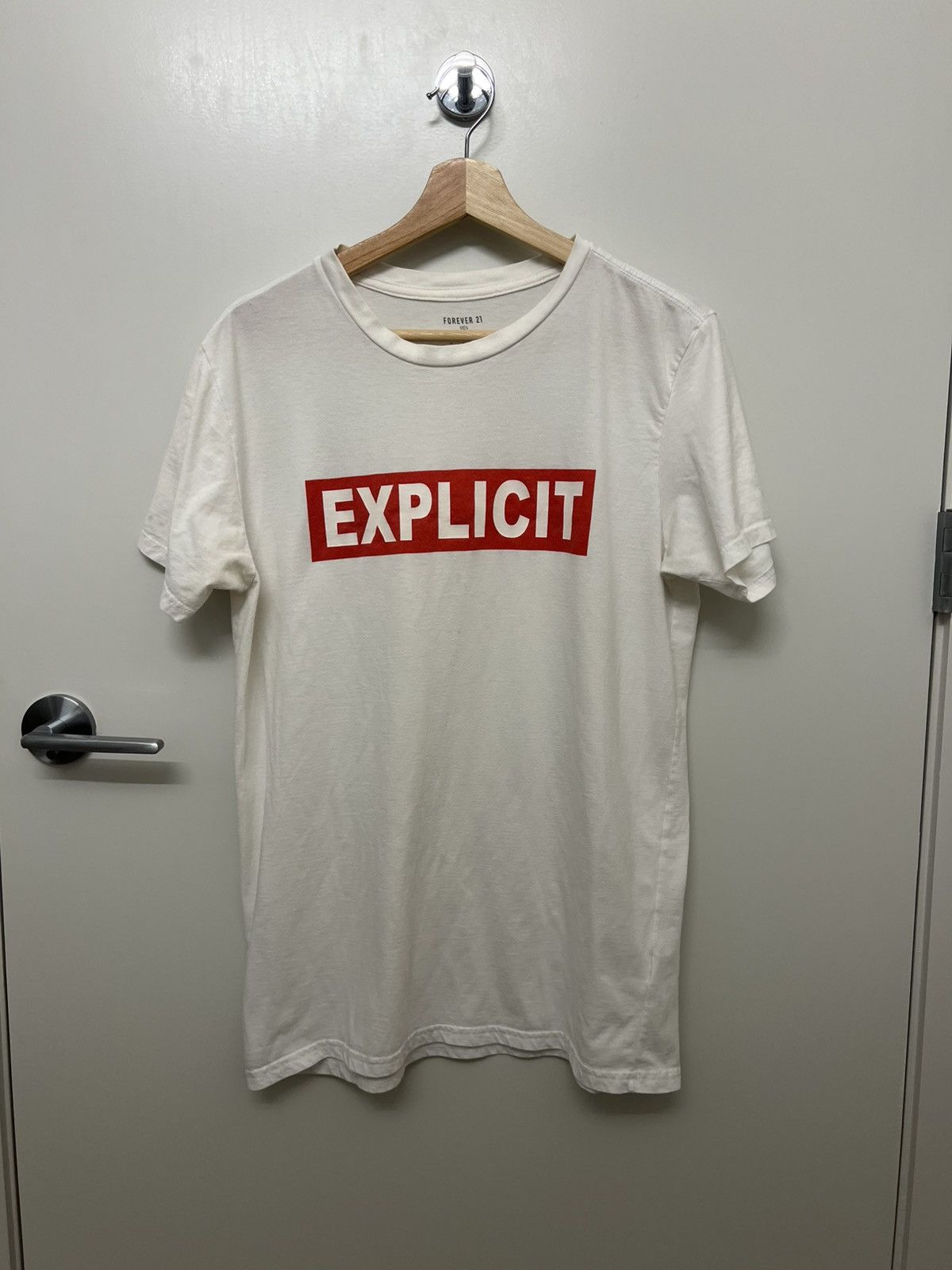Forever 21 Forever 21 Men White “Explicit” Graphic Tee Size L Size US L / EU 52-54 / 3 - 1 Thumbnail