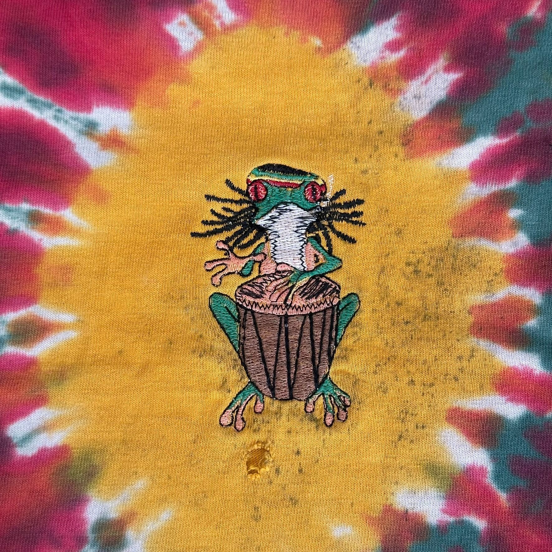 Vintage Vintage 90s Eye-Dye Rasta Frog T-Shirt Tie Dye Festival Skat Size US XL / EU 56 / 4 - 3 Thumbnail