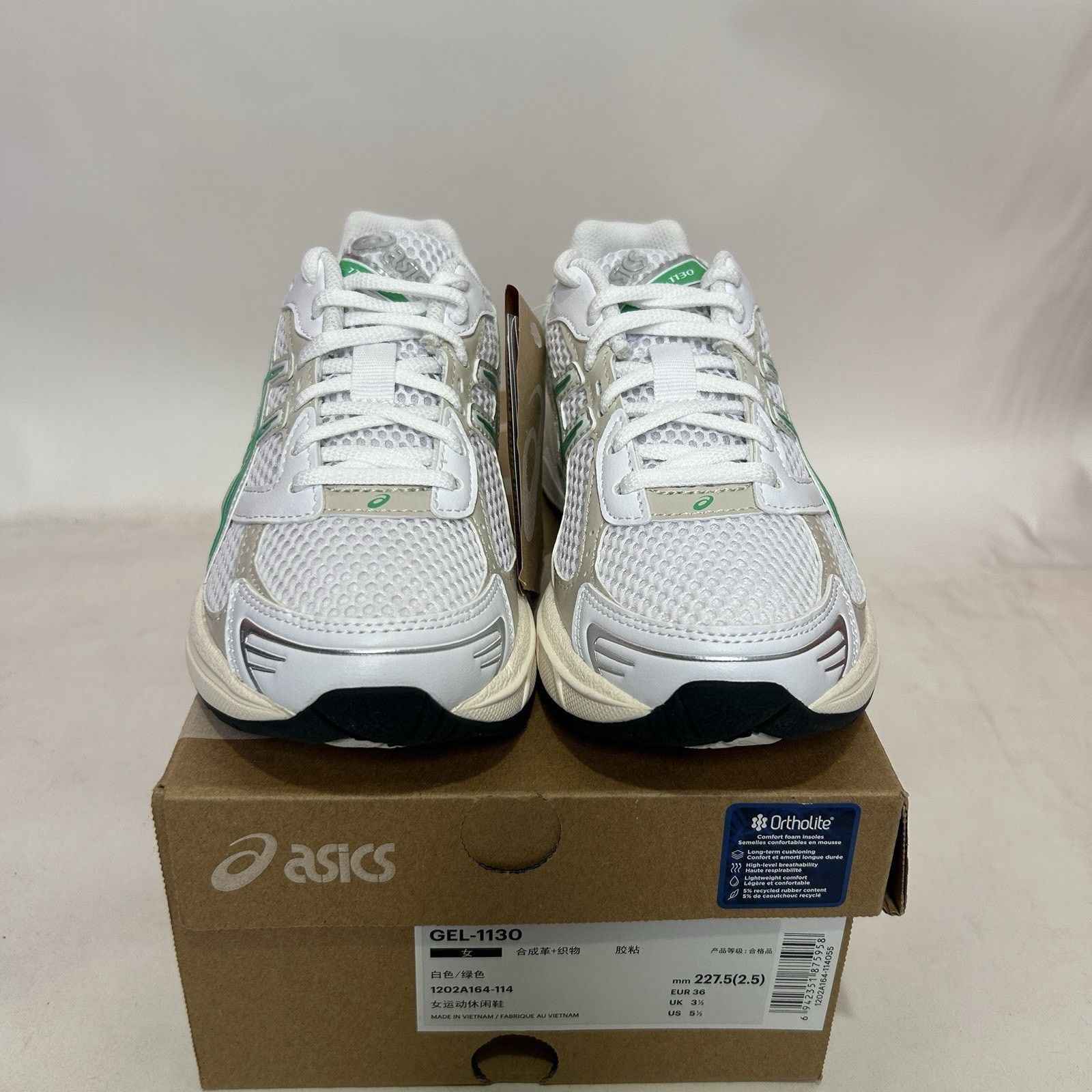 Asics ASICS Gel-1130 “White Malachite Green” Size US 5.5 / IT 35.5 - 2 Thumbnail