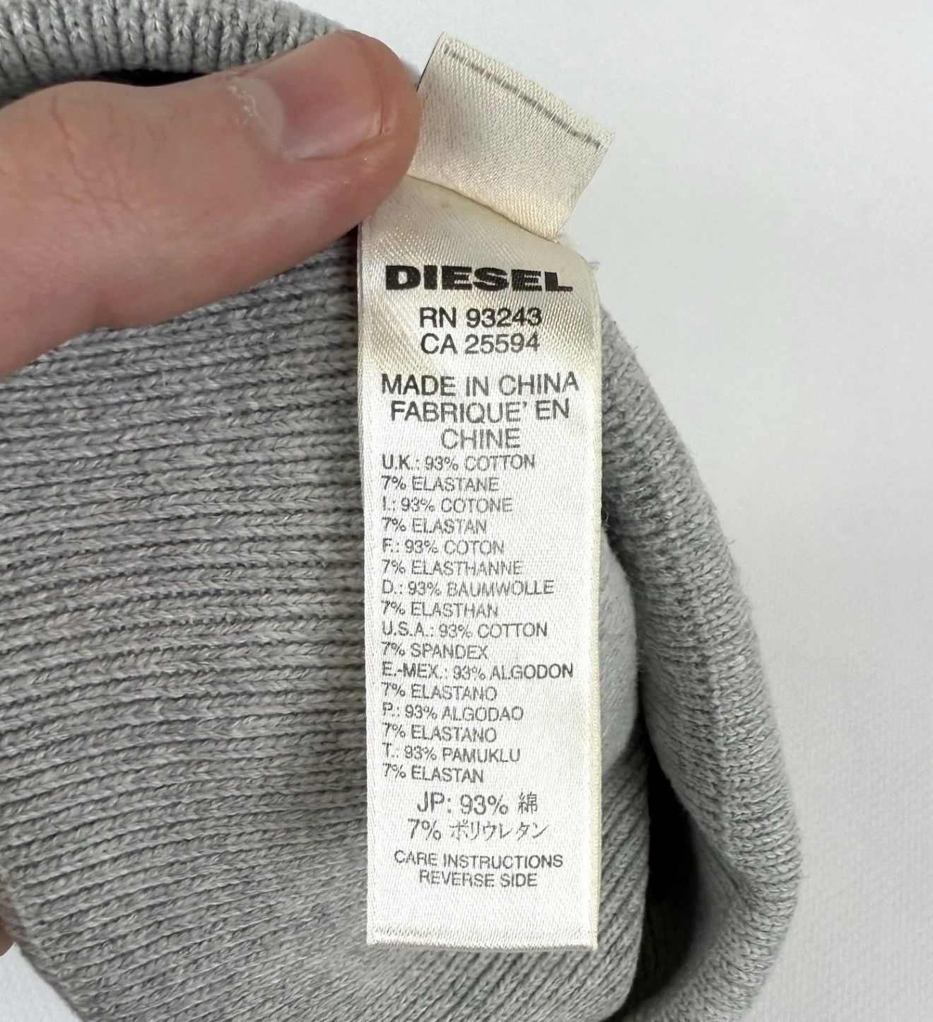Diesel Diesel 1978 Logo Knit Beanie Hat One Size Gray Top Cotton Size ONE SIZE - 4 Thumbnail