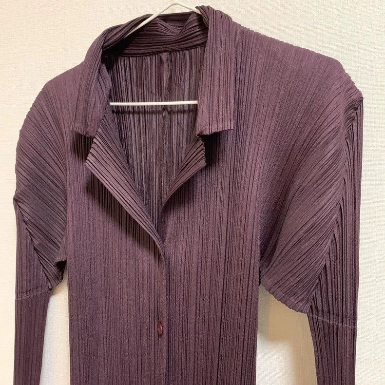 Issey Miyake Issey Miyake size:3 Brown pleated cardigan Size L / US 10 / IT 46 - 3 Thumbnail