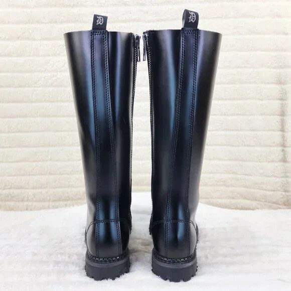 Demonia Cult DEMONIA Riot 20 Goth Combat Biker Steel Toe Boots Black Leat Size US 12 / EU 45 - 4 Thumbnail