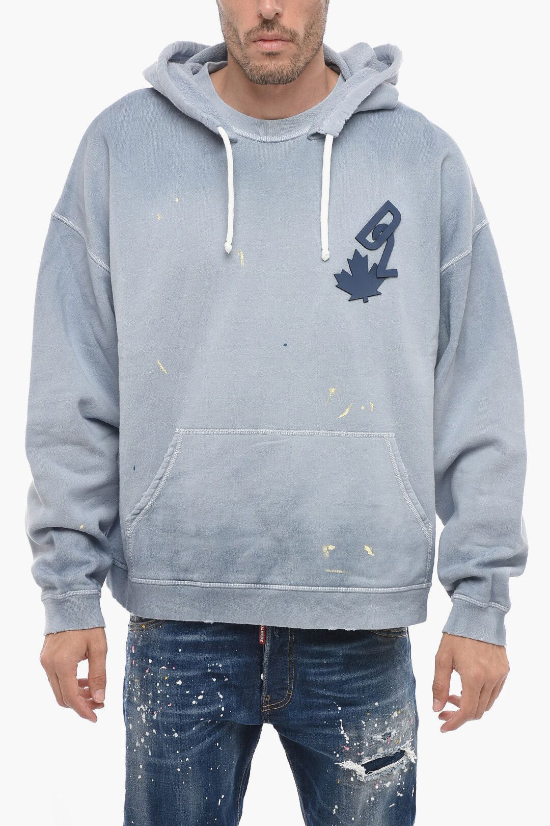 Dsquared2 Hoodie with Paint-Splatter Motif Size US M / EU 48-50 / 2 - 1 Thumbnail