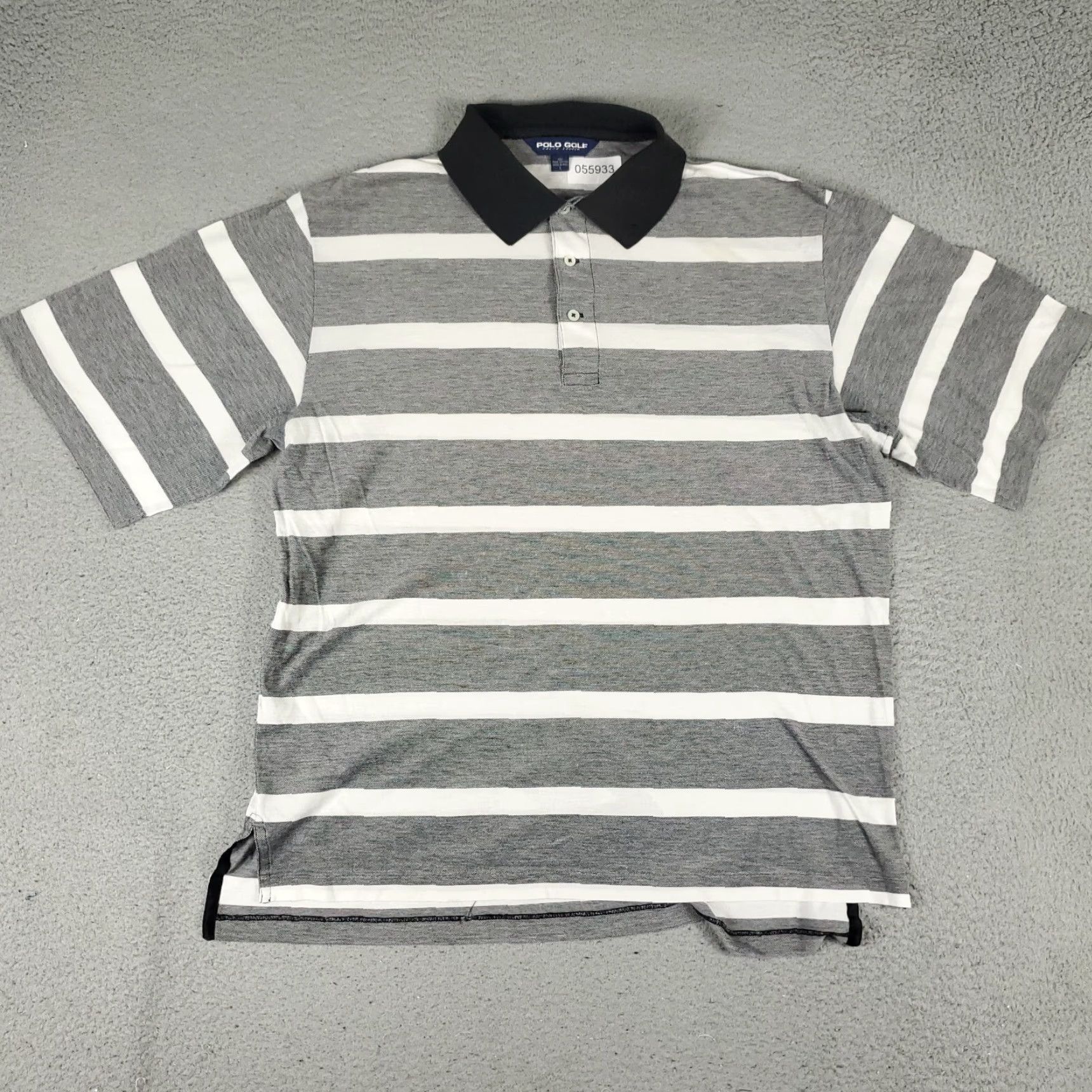Ralph Lauren Ralph Lauren Polo Shirt Gray White Striped Casual Regular Fit Mens Large Size US L / EU 52-54 / 3 - 3 Thumbnail