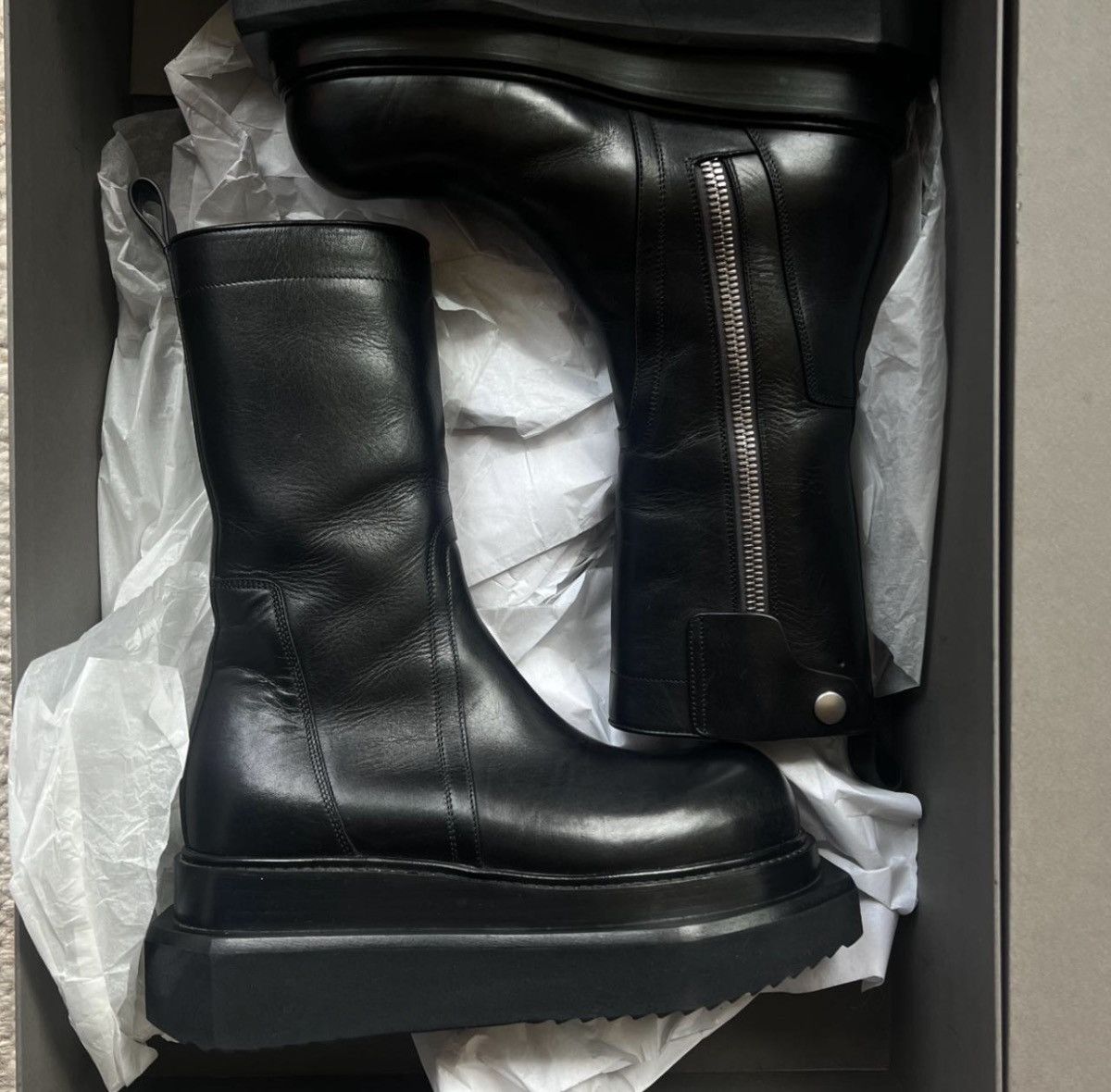 Rick Owens Rick Owens Creeper Turbo Cyclops Boots — Black Leather Size US 8 / IT 38 - 1 Thumbnail