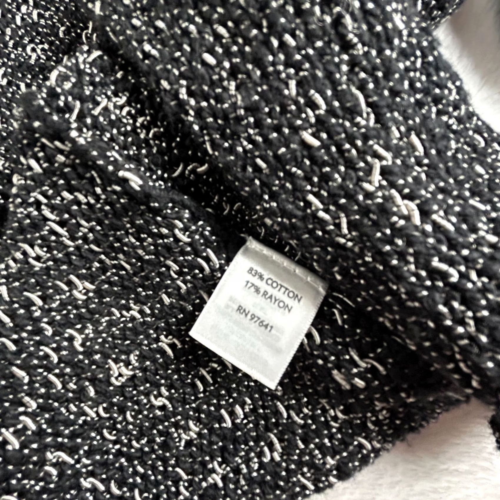 J. Jill J. Jill Cardigan Shirt Womens XL Black White Open-Front Textured Knit Sweater Size XL / US 12-14 / IT 48-50 - 4 Thumbnail