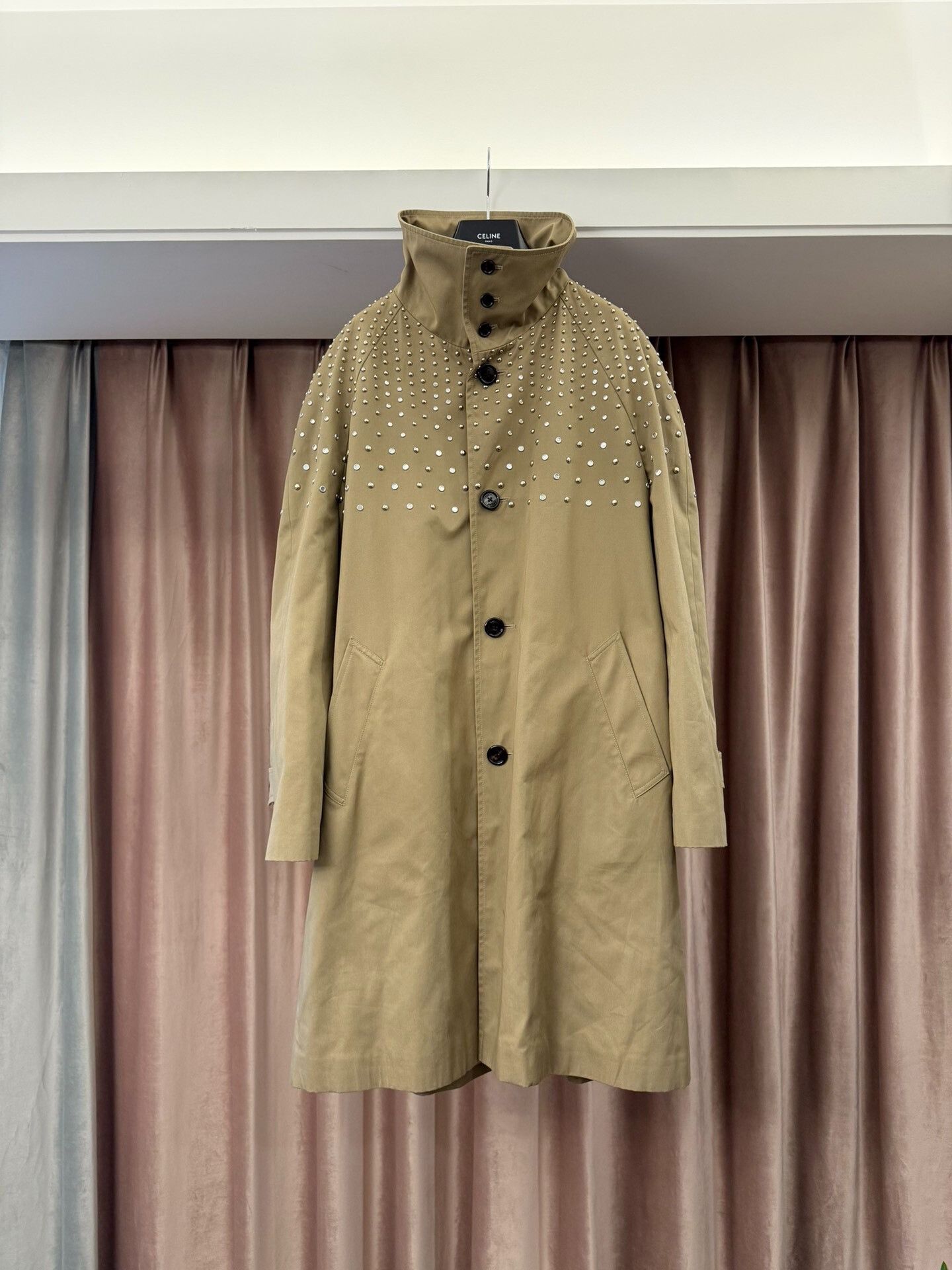 Celine Celine Hedi Slimane Studded Trench Coat Size L / US 10 / IT 46 - 1 Thumbnail