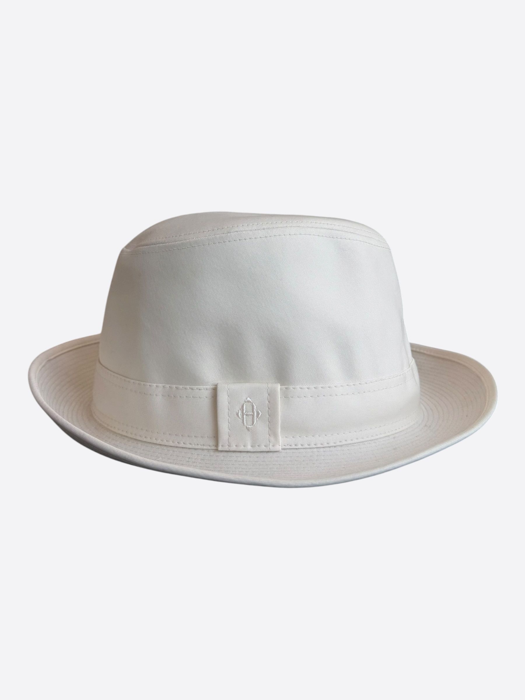 Hermes Hermes White Embroidered Logo Fedora Size ONE SIZE - 2 Thumbnail