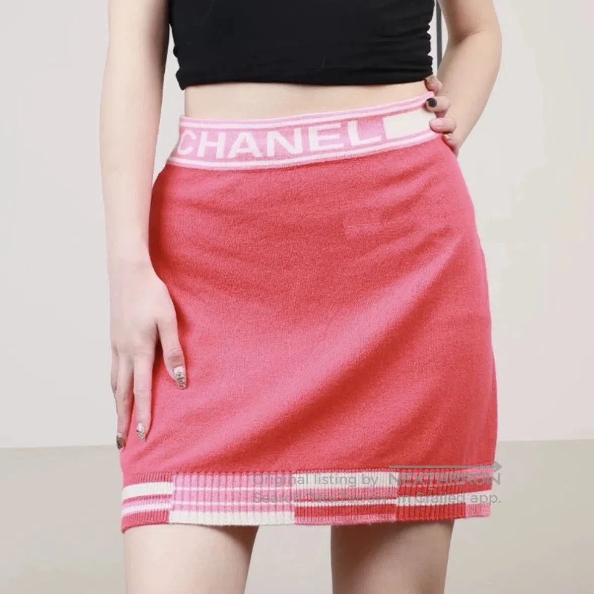 Chanel Chanel Cashmere Skirt with CHANEL Lettering. Size 33" - 7 Thumbnail