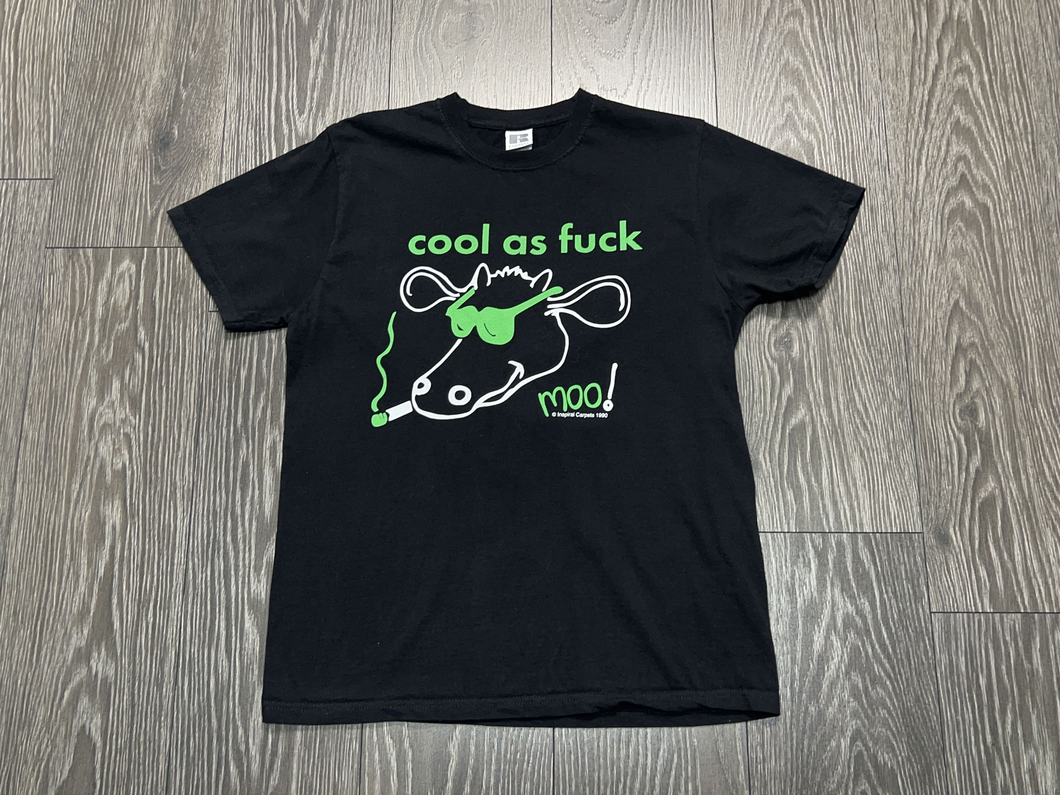Vintage Inspiral Carpets 1990 Russell Cool As.. Moo Big Logo T Shirt Size US M / EU 48-50 / 2 - 1 Thumbnail
