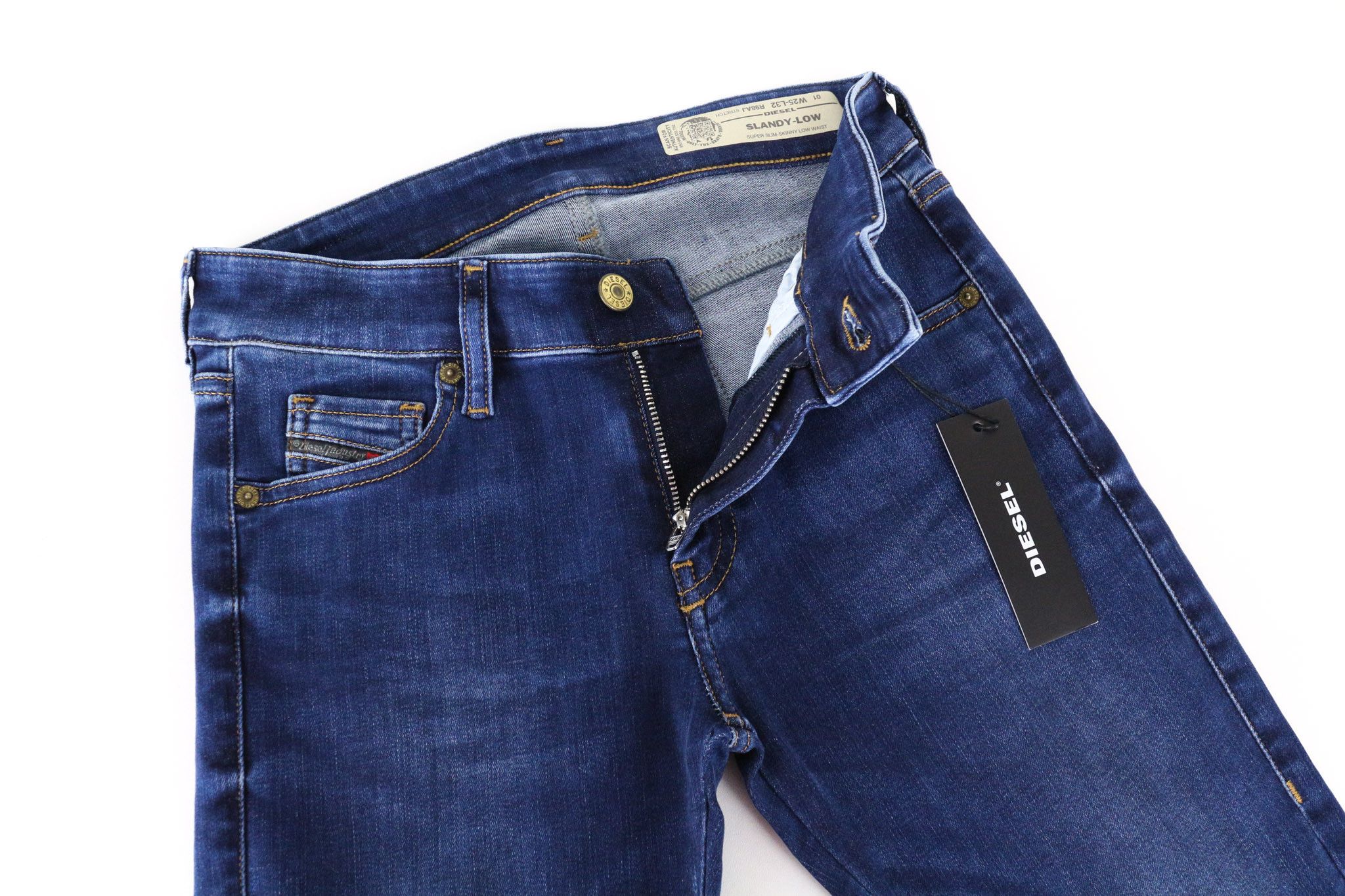 Diesel SLANDY-LOW R98AJ W25/L32 Blue Stretch Jeans 70629 Size 25" / US 0 / IT 36 - 3 Thumbnail