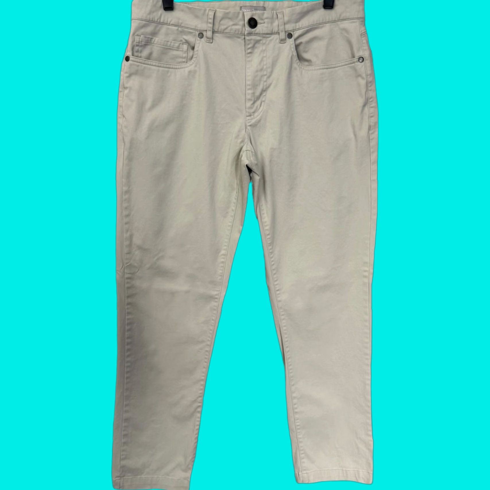 Vintage HICKEY FREEMAN Chino Pants Beige Men's Size 32 Regular Slim-Straight Fit Cotton Blend 5-Pocket Stretch Size US 32 / EU 48 - 1 Thumbnail
