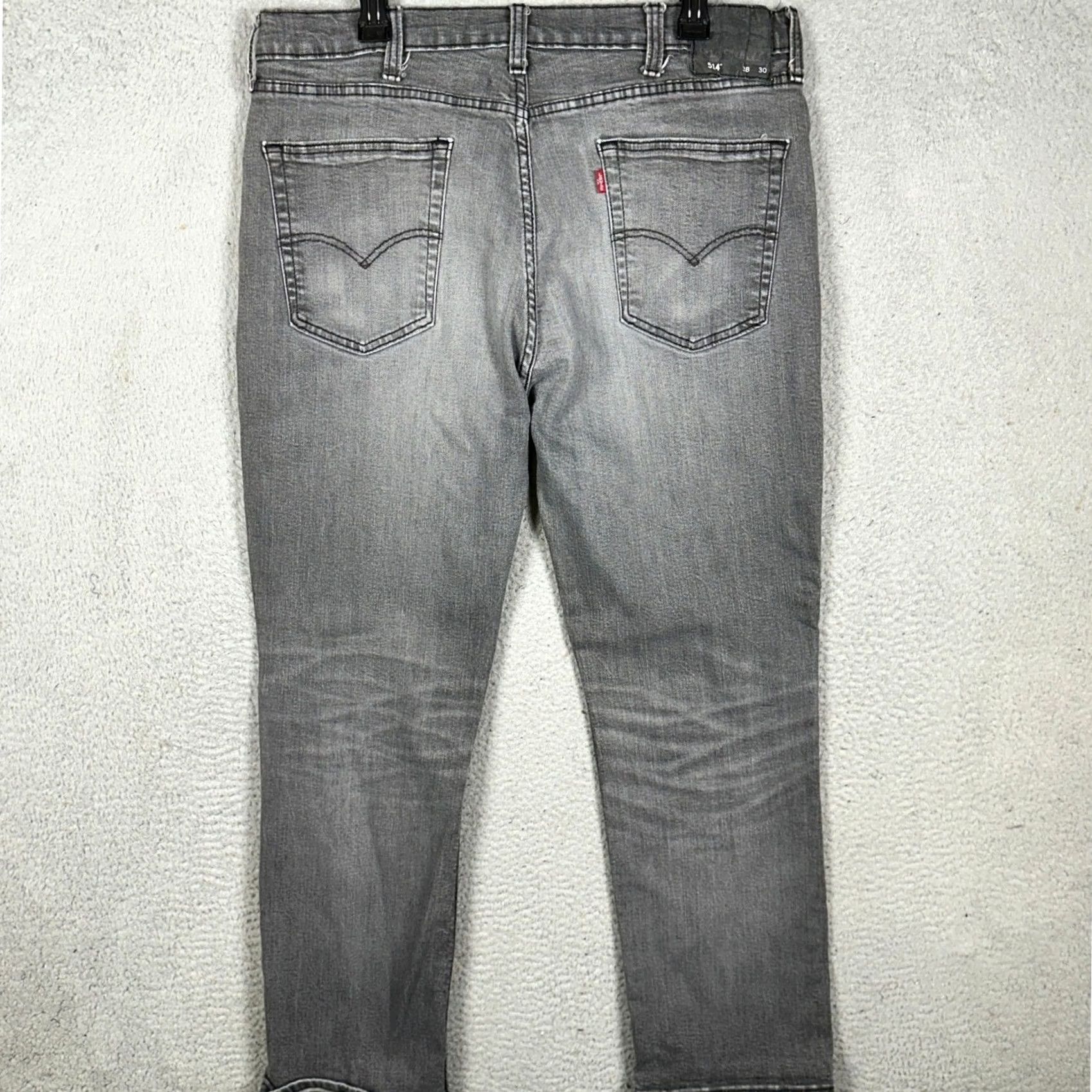 Levi's Levi's 514 Jeans Mens 38X30 Grey Straight Fit Distressed 5 Pocket Stretch Denim Size US 38 / EU 54 - 2 Thumbnail