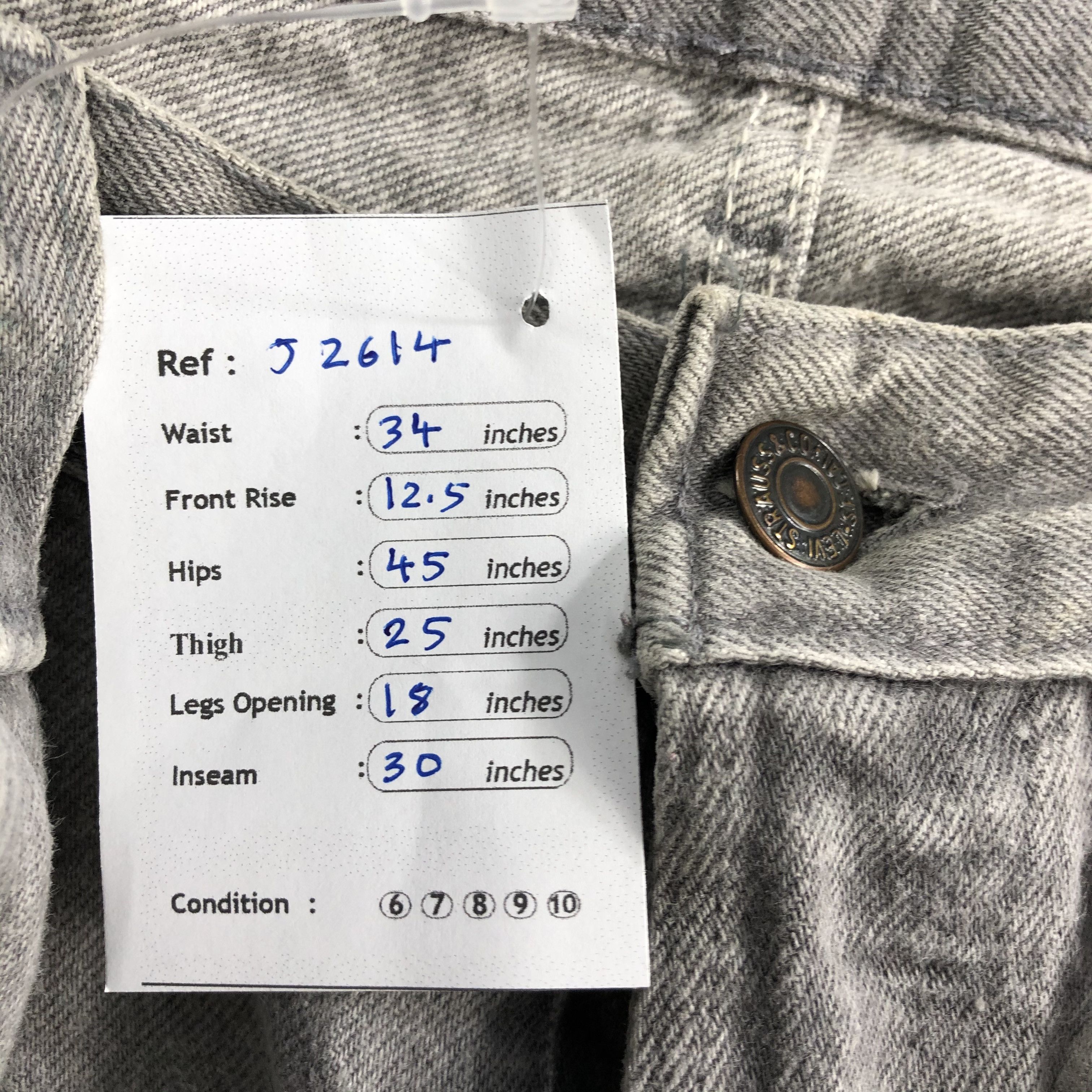 Levi's 90s Vintage Ash Gray Levis 501 Jeans-J2614 Size US 34 / EU 50 - 11 Thumbnail