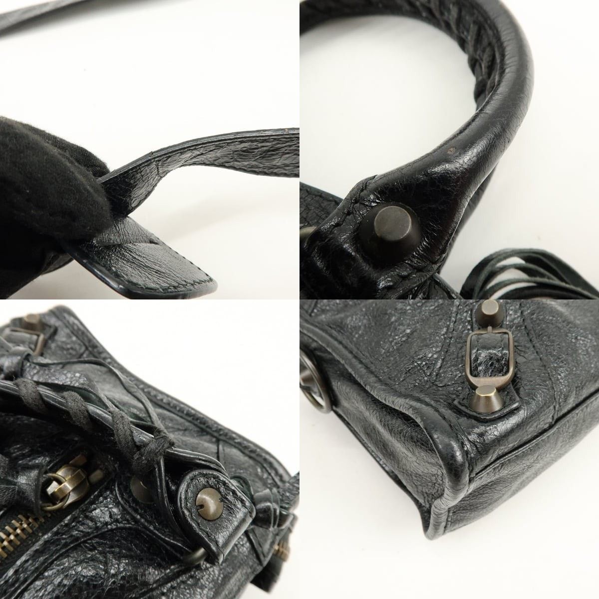Balenciaga Balenciaga Mini City Lambskin Shoulder Bag Black Size ONE SIZE - 4 Thumbnail
