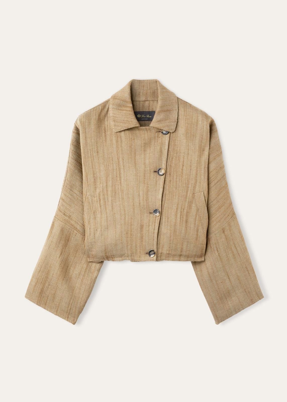 Loro Piana o1srvl11e0425 FAN6633 Jimmy Silk Jacket in Beige Size S / US 4 / IT 40 - 1 Thumbnail