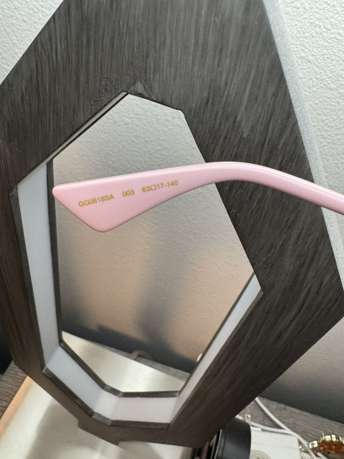 Gucci Gucci Pink & Gold Hexagonal Sunglasses Size ONE SIZE - 6 Thumbnail