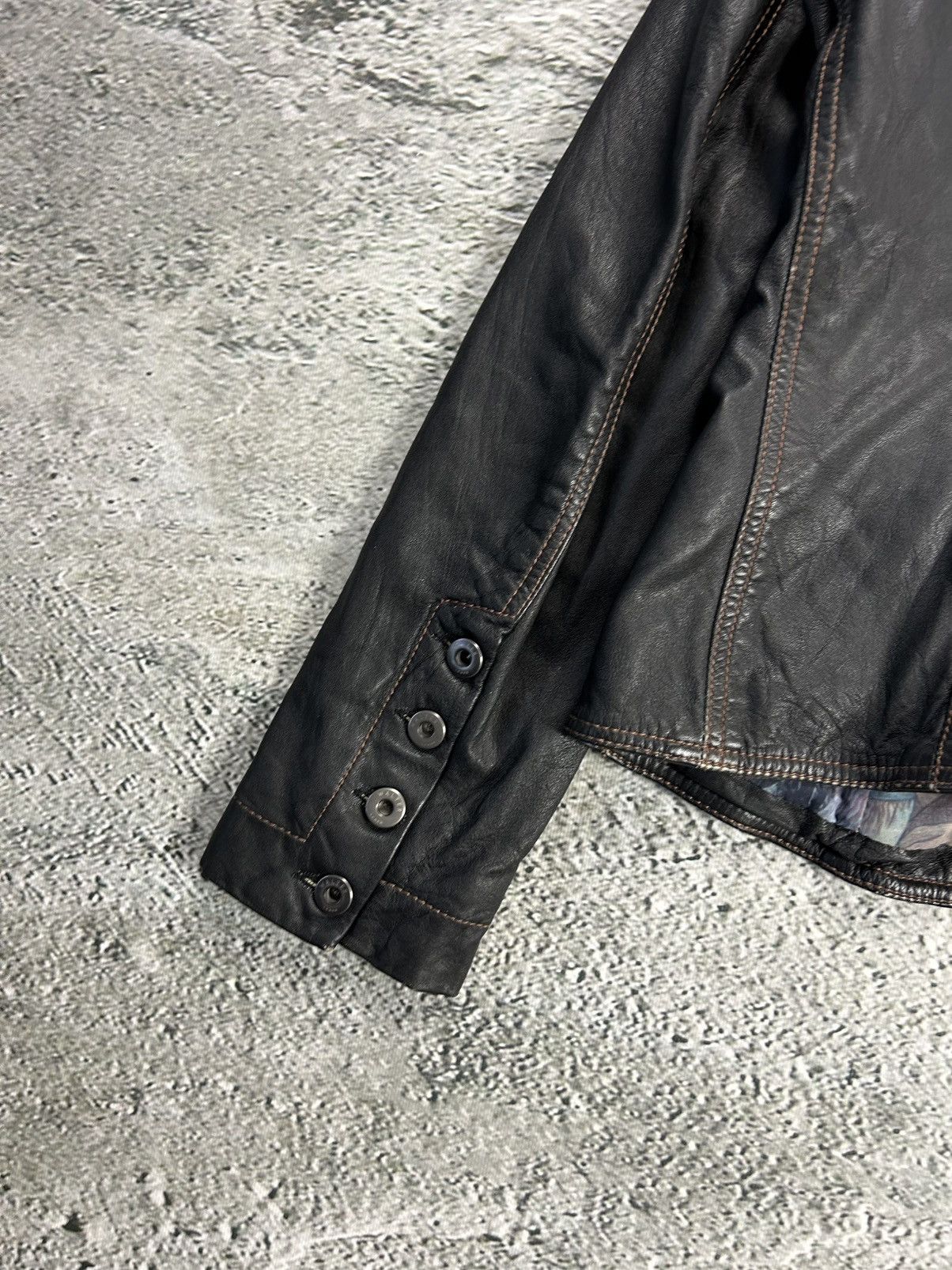 Designer × Vintage Vintage Leather Jacket Avant Garde Walter Leder Y2K Size S / US 4 / IT 40 - 14 Thumbnail