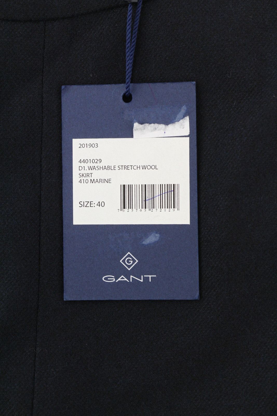 Gant WASHABLE STRETCH WOOL EU40 Dark Blue Pleat Skirt 85355 Size 30" / US 8 / IT 44 - 10 Thumbnail