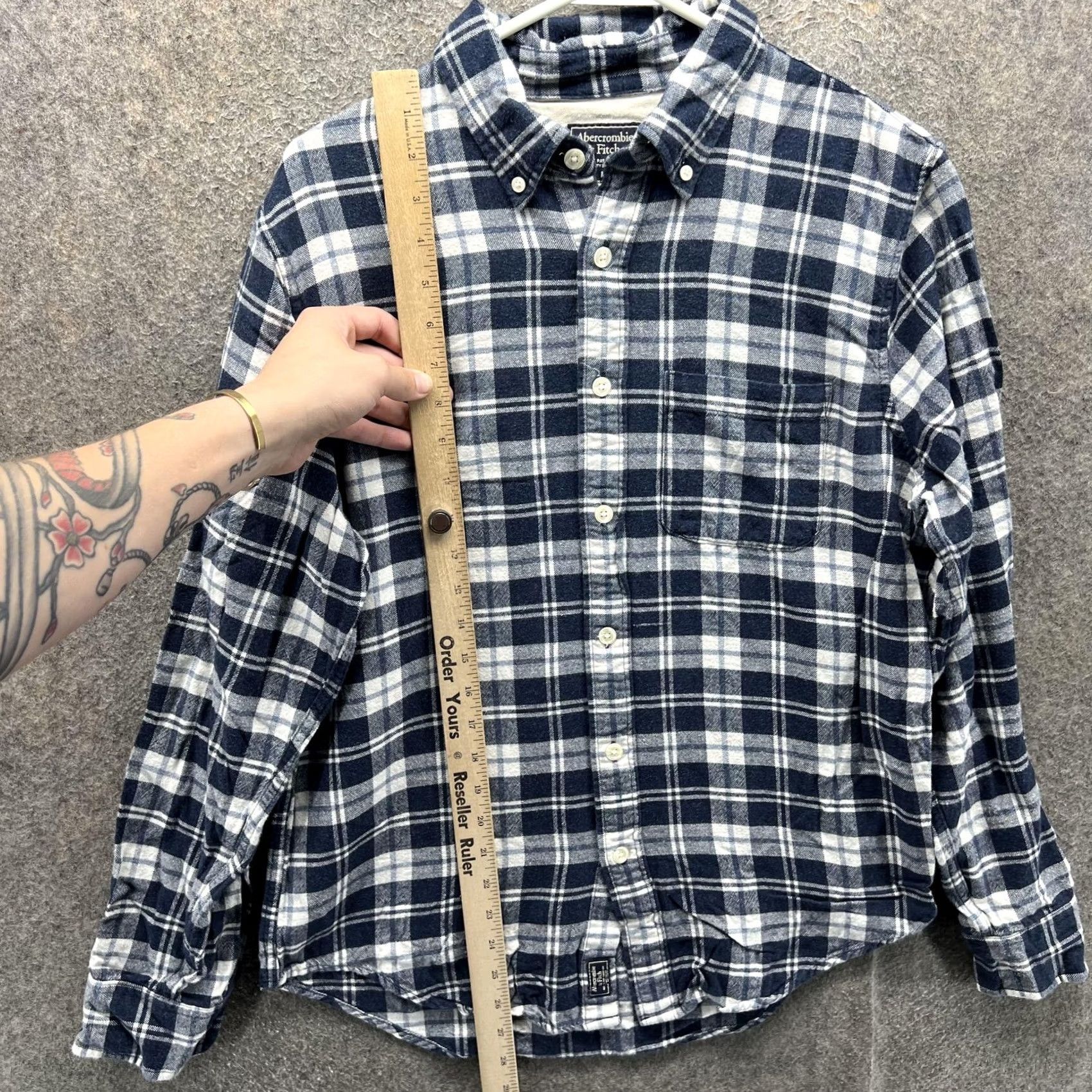 Abercrombie & Fitch Abercrombie & Fitch Shirt Mens M Blue Plaid Flannel Long Sleeve Button-Up Casual Vintage No Size US M / EU 48-50 / 2 - 7 Thumbnail